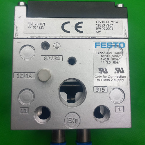Festo - 
CPV10-GE-MP-4
18253 V807
HW 09.2004
FESTO
CPV10-V1 13868

10P-10-4A-MP-R-Y-J3L-UYB
161415; 161368;161368;161368;
