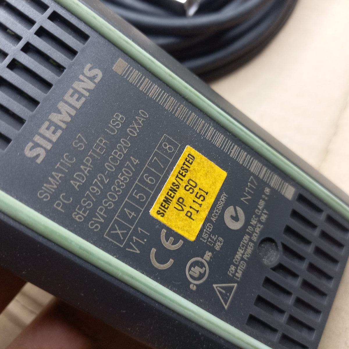6ES 7972-0CB20-0XA0
 SIMATIC S7, PC ADAPTER USB F. CONNECTION OF S7-200/300/ 400, C7; WITH USB-CABLE (5M) CAN BE USED UNDER WINXP/VISTA/ WINDOWS 7 32/64BIT