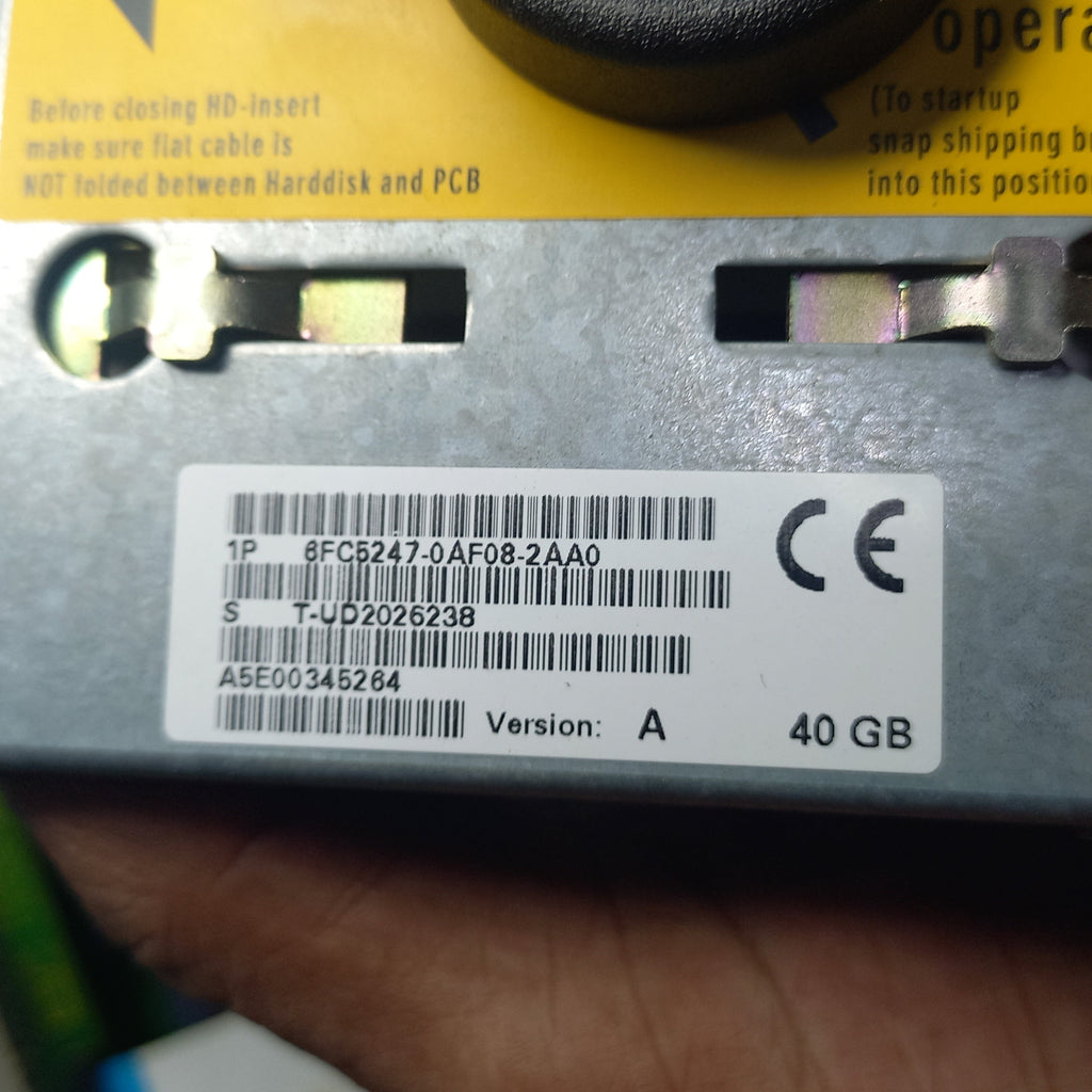 Specification sticker 6FC5247-0AF08-2AA0 A5E00345264 Version A ; 40 GB Harddisk |&nbsp;6FC52470AF082AA0