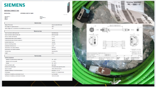 Datasheet with cable photo 6FX5002-2DC10-1AK0 &nbsp;| DriveCliq 6meter | Green Original Siemens Signal Cable