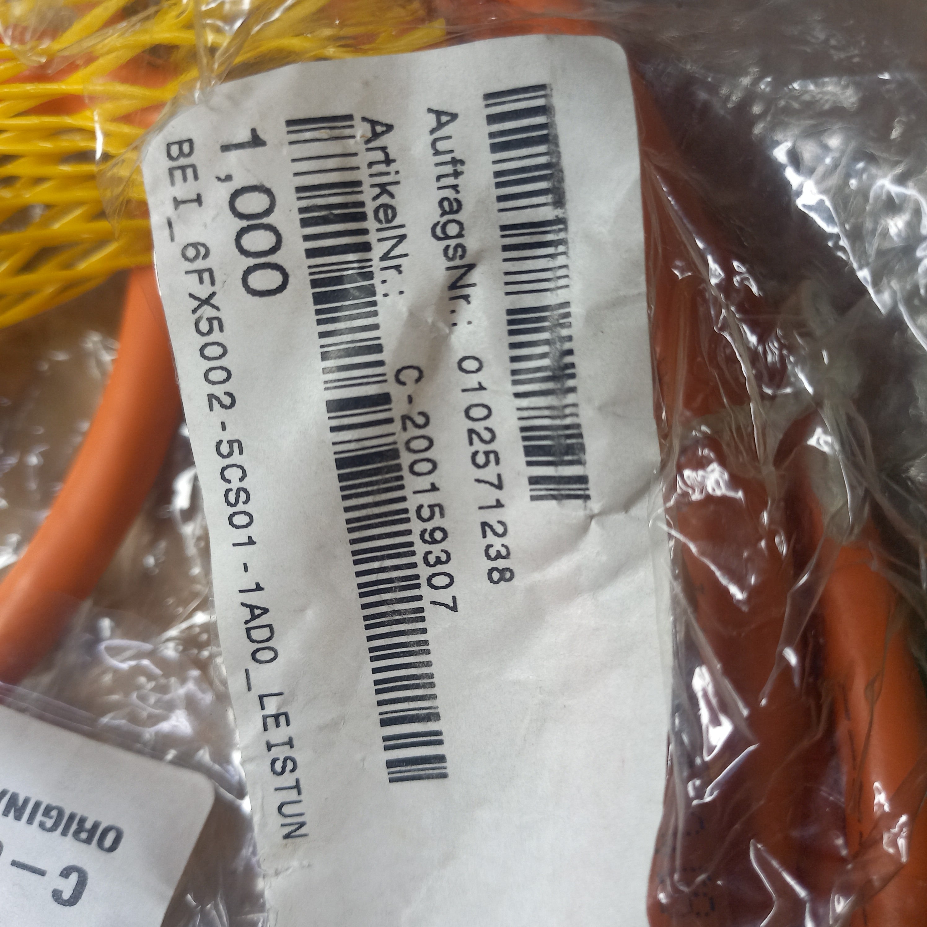 Power cable 6FX50025CS011AD0 POWER CABLE, PREASSEMBLED