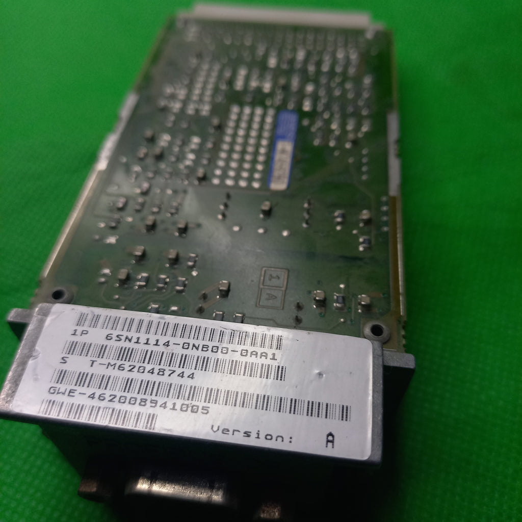 back side view with specification sticker of 6SN1114 0NB00 0AA1 SIMODRIVE 611 UNIVERSAL OPT. PLUG-IN UNIT PROFIBUS DP