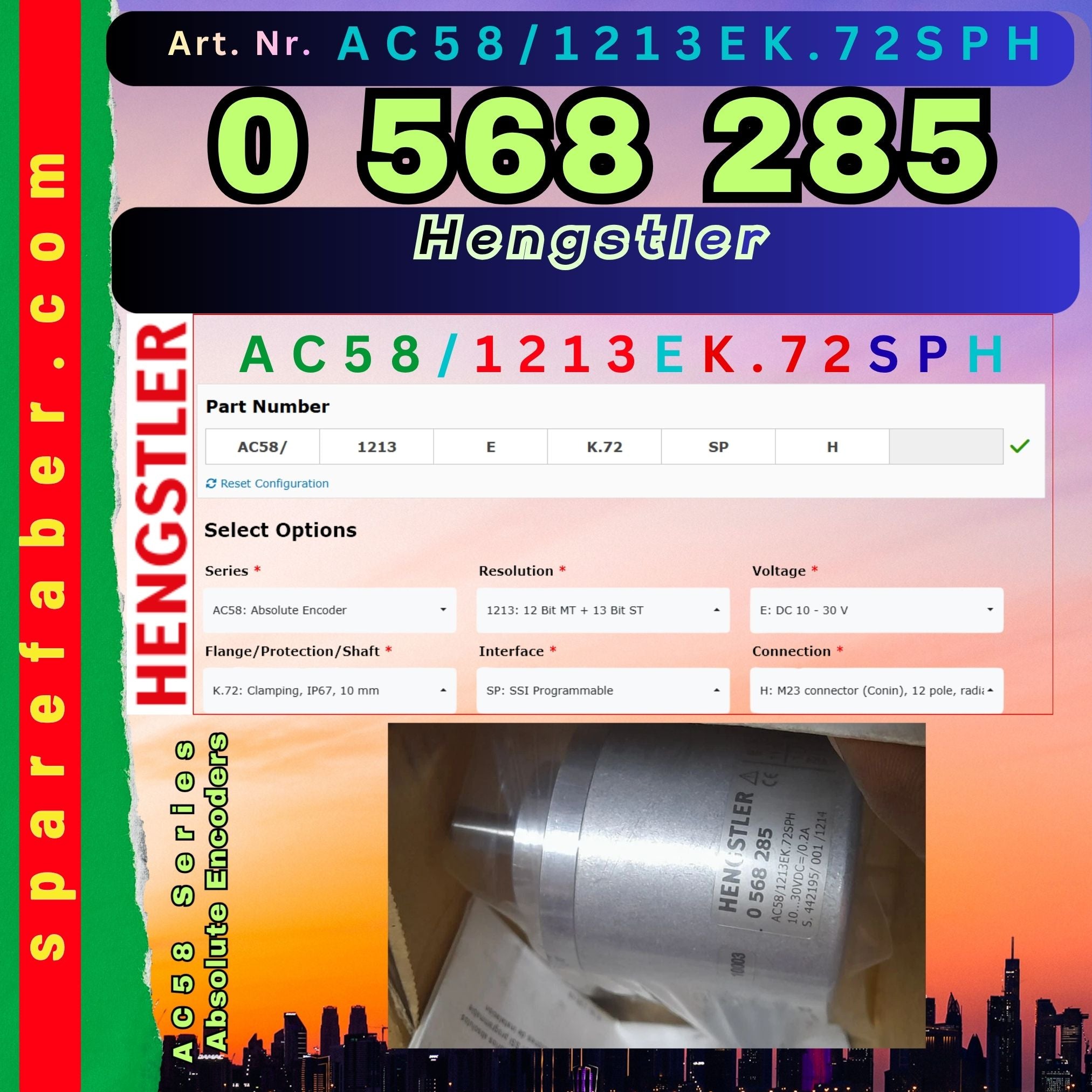 HENGSTLER AC58 Abs Encoder 0 568 285 Ready Stock AC58/1213EK.72SPH