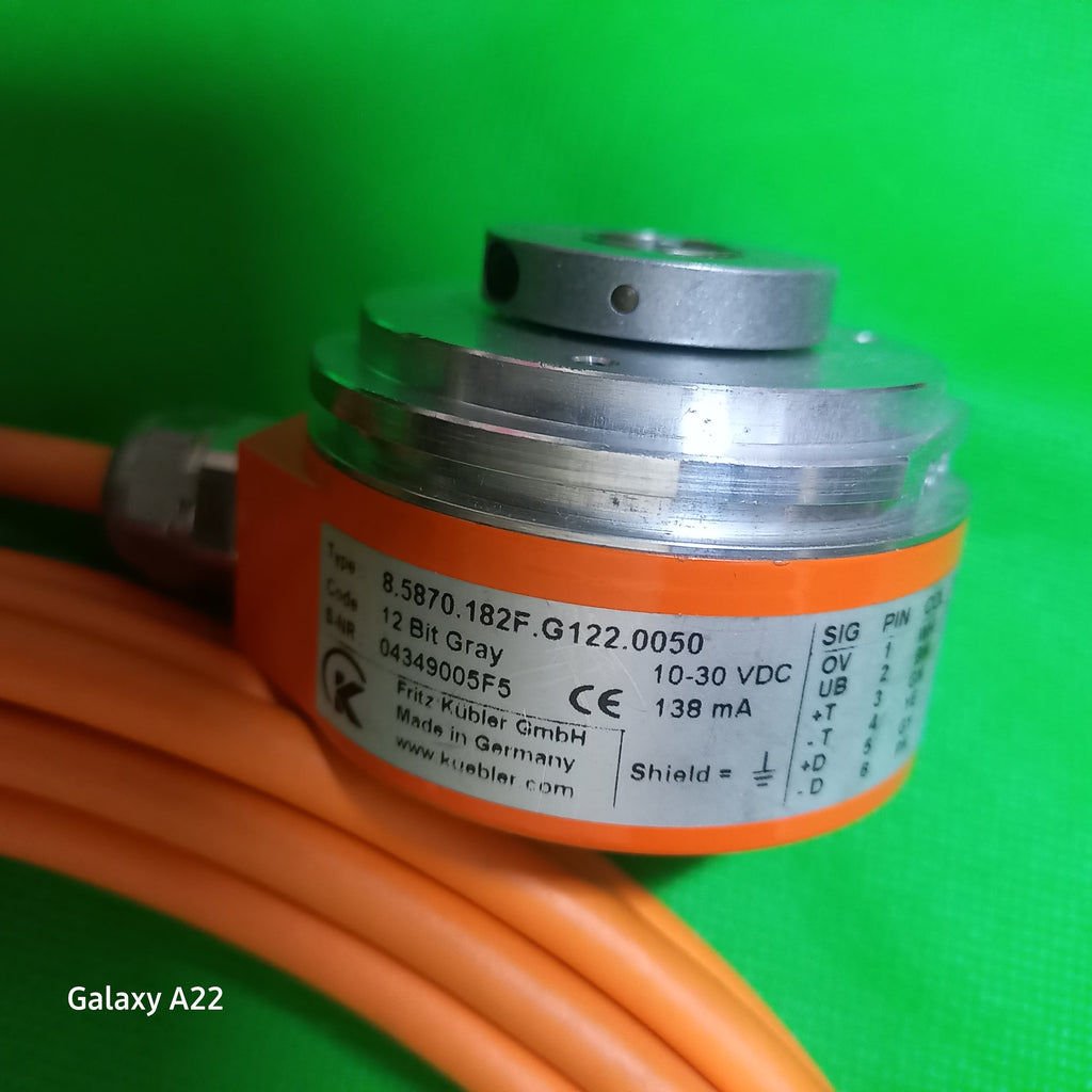 Absolute Singleturn 8.5870 Hollow 12mm encoder, SSI, 12 Bit Gray Code, 4096 (12bit), 5m