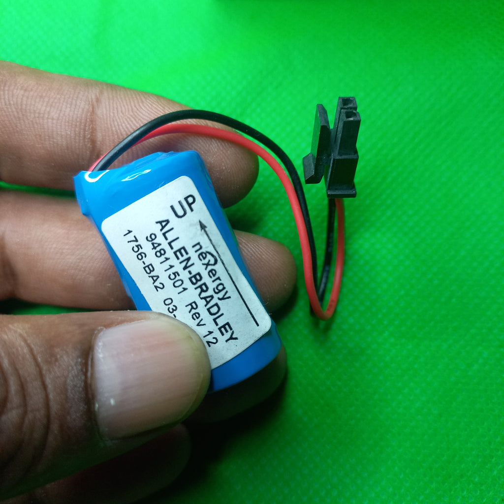 The Allen-Bradley 1756-BA2 is a 3.0V lithium battery
Technical Specifications

• Voltage: 3.0V DC
• Capacity: 1200 mAh (1.2 Ah)
• Battery Type: Non-rechargeable lithium
