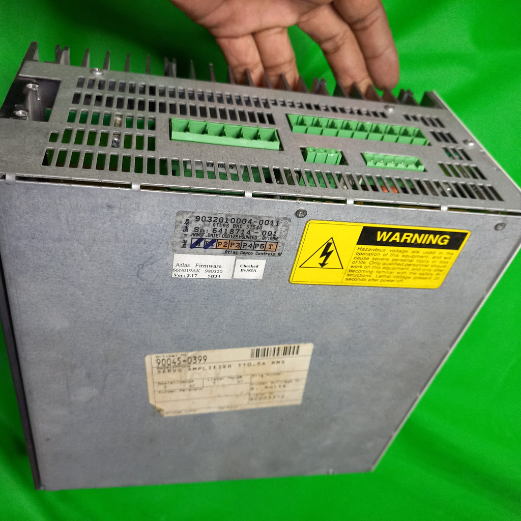 top view of Atlas Copco DMC 51540 | 90045-0399 Servo Amp 110.5A RMS FW66N019AK 980320