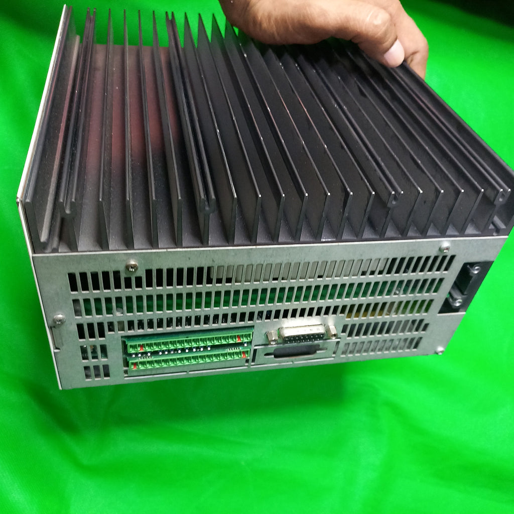 Left bottom view shows heat sink and connedtors for Atlas Copco DMC 51540 | 90045-0399 Servo Amp 110.5A RMS FW66N019AK 980320