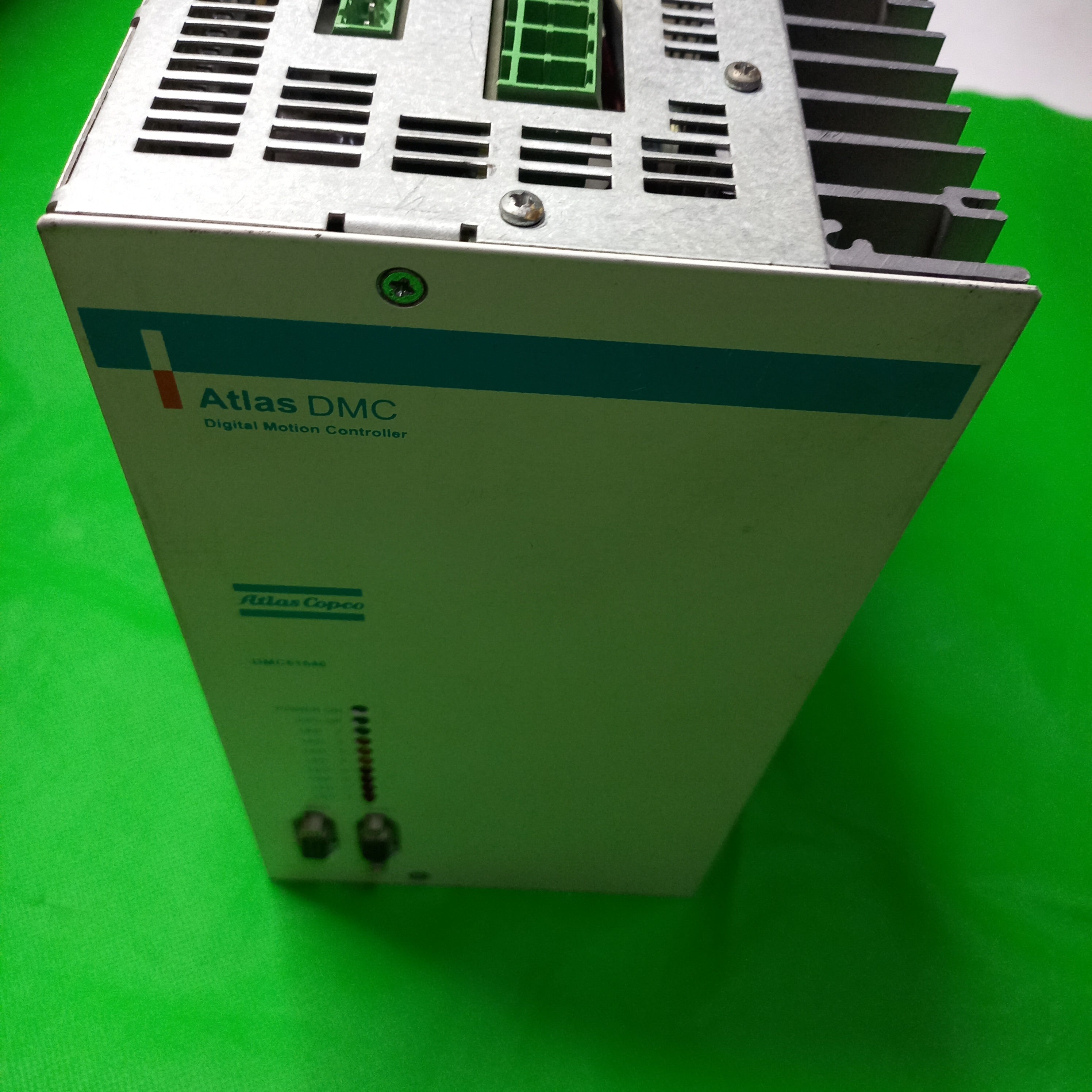 Front panel with LED and connectors of Atlas Copco DMC51540 | 90045-0399 Servo Amp 110.5A RMS FW66N019AK 980320