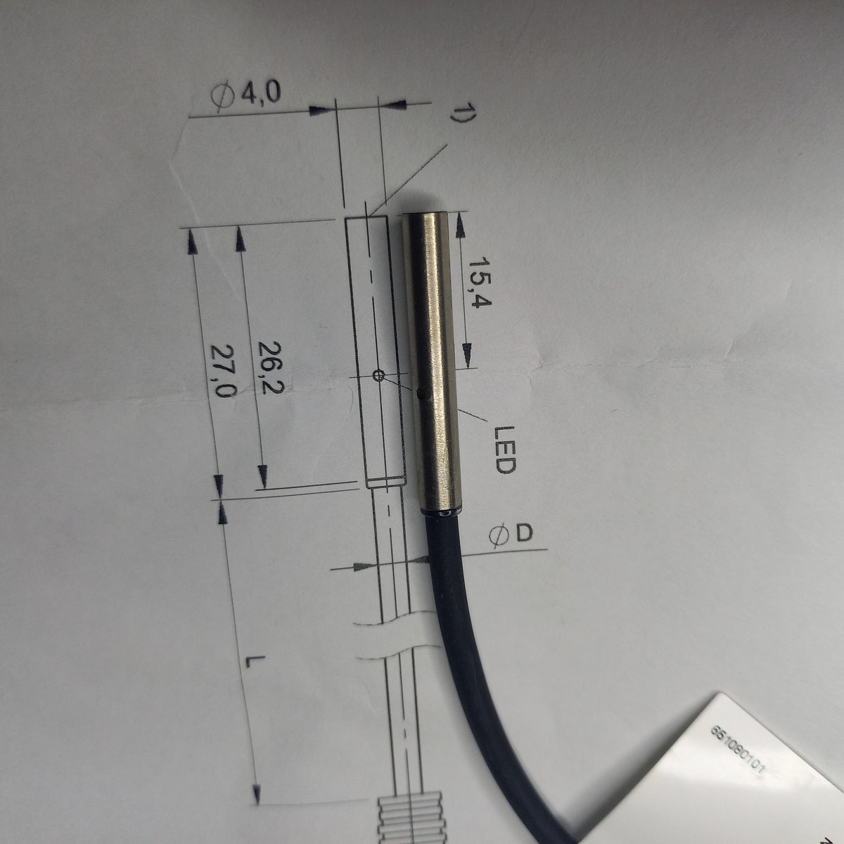 BES00JJ,BES 516-3007-G-E4-C-S49-00,3, dia4x27mm specification of drawing lenght dia mounting details