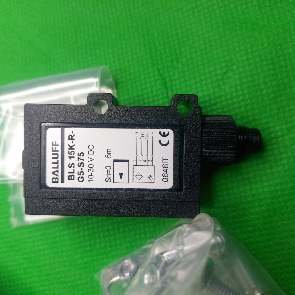 specification sticker photo of BOS00E7 BLS 15K-R-G5-S75 Through-beam sensor (Emitter