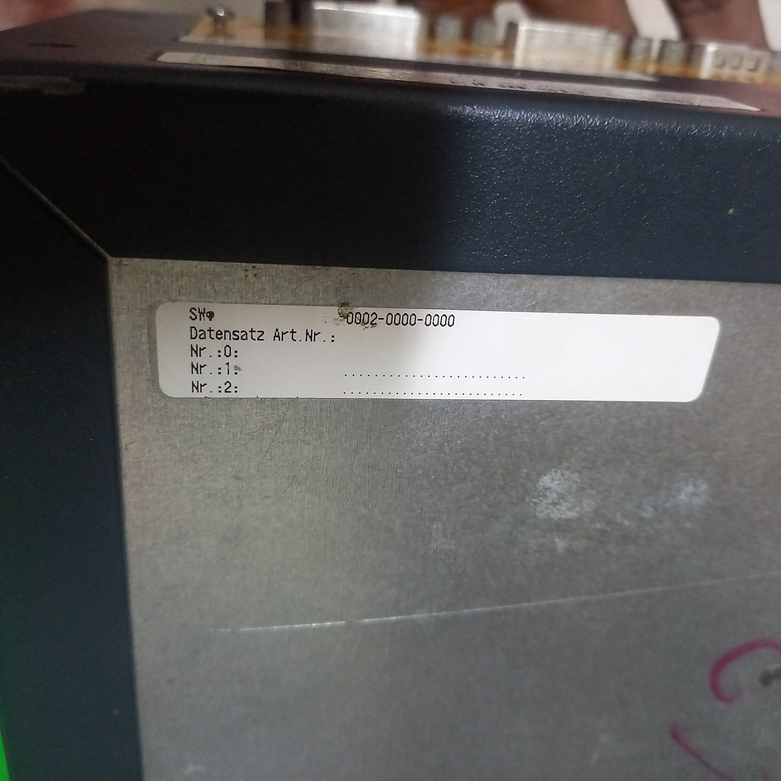 software version sticker on Typ: BUM60-08/16-54-B-000		Typ: BUM60-VC-0A-0001
