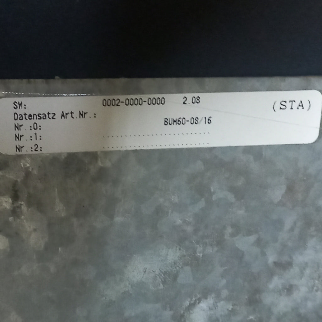 Specification sticker by the side of the controller
Nr. : 0: BUM 60-08/16