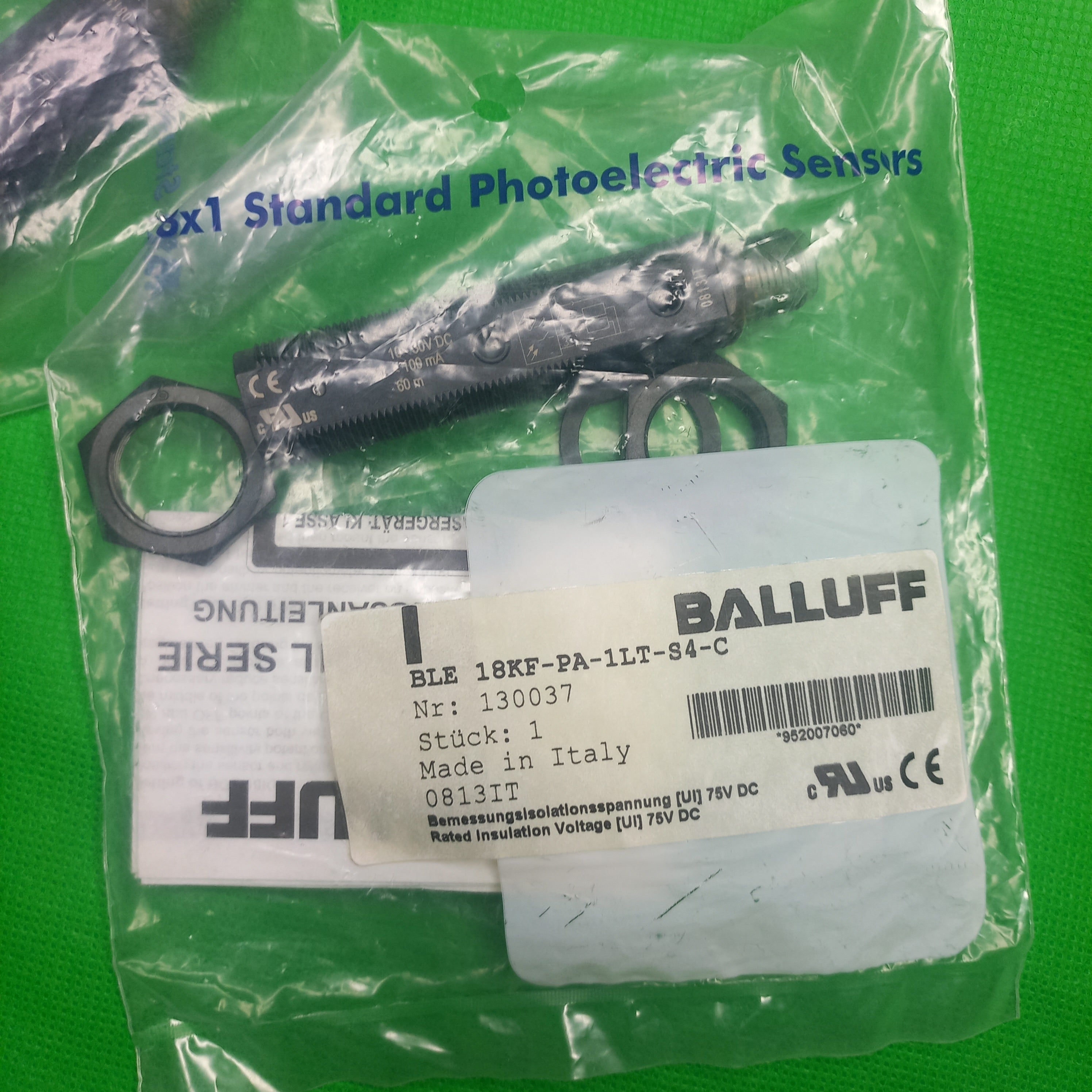 Balluff BLE 18KF-PA-1LT-S4-C Nr:130037 BOS00CH Thru-Beam Receiver 60000mm M18x1