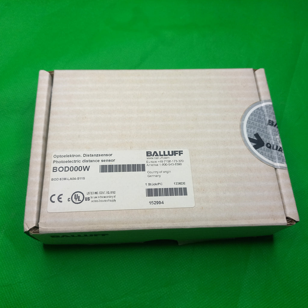 box factory sealed of Balluff Photoelectric Distance Sensor 
B0D000W
BOD63MLA04S115