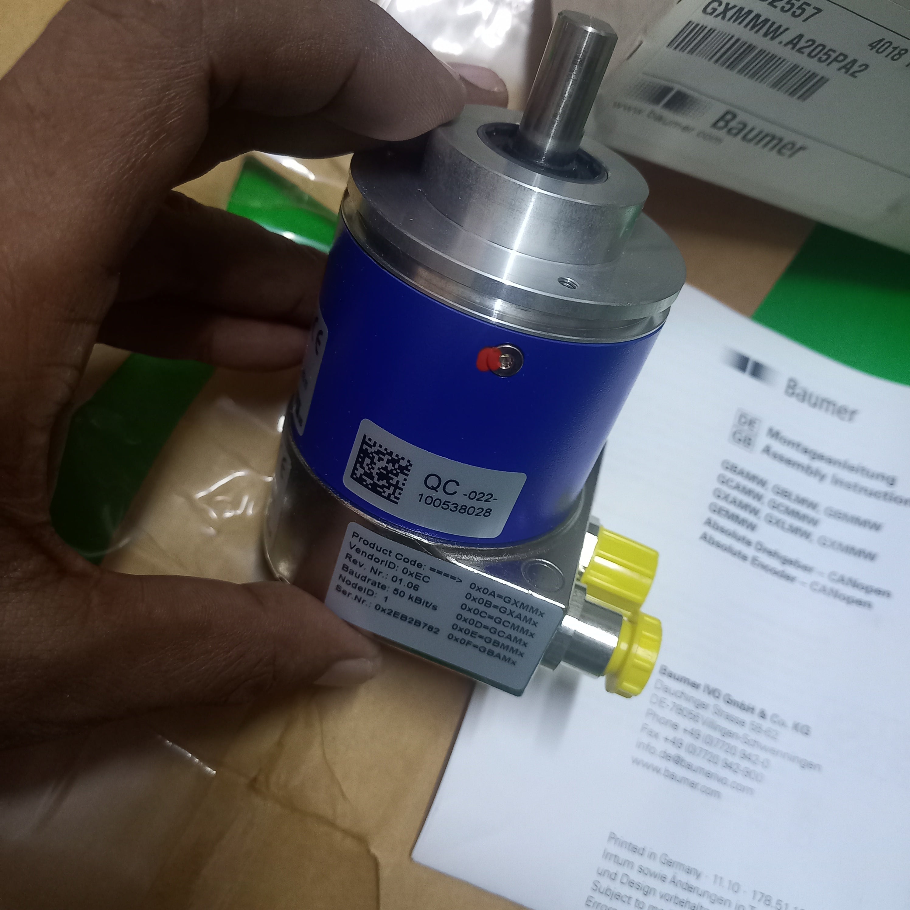Baumer CANOPEN GXMMW.A205PA2, Shaft 10mm Clamping, Singleturn 13bit, Multiturn 16bit