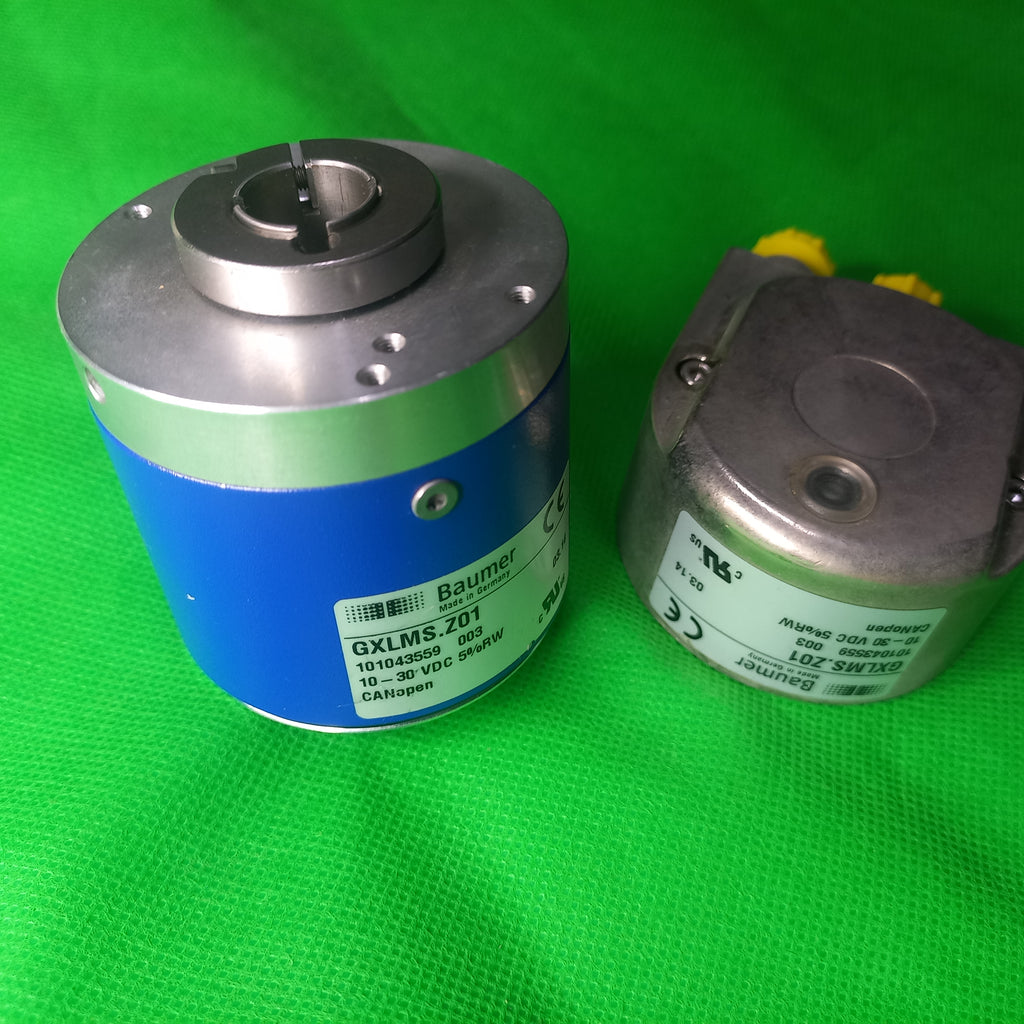 Baumer GXLMS 101043559 MultiTurn Encoder 13STx16MT Hollow 14mm,CANOpen, 2 M12 plug