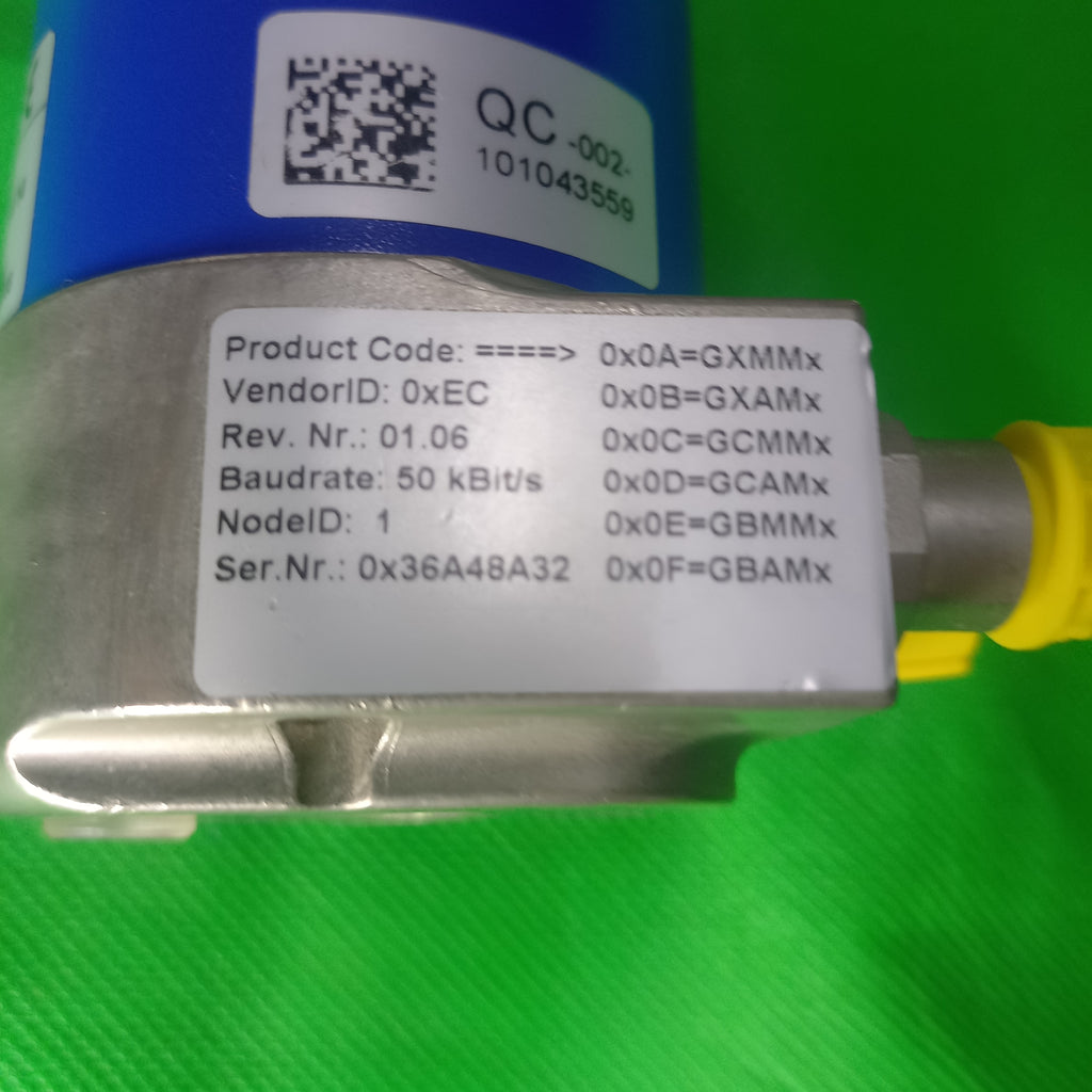 Baumer GXLMS 101043559 MultiTurn Encoder 13STx16MT Hollow 14mm,CANOpen, 2 M12 plug