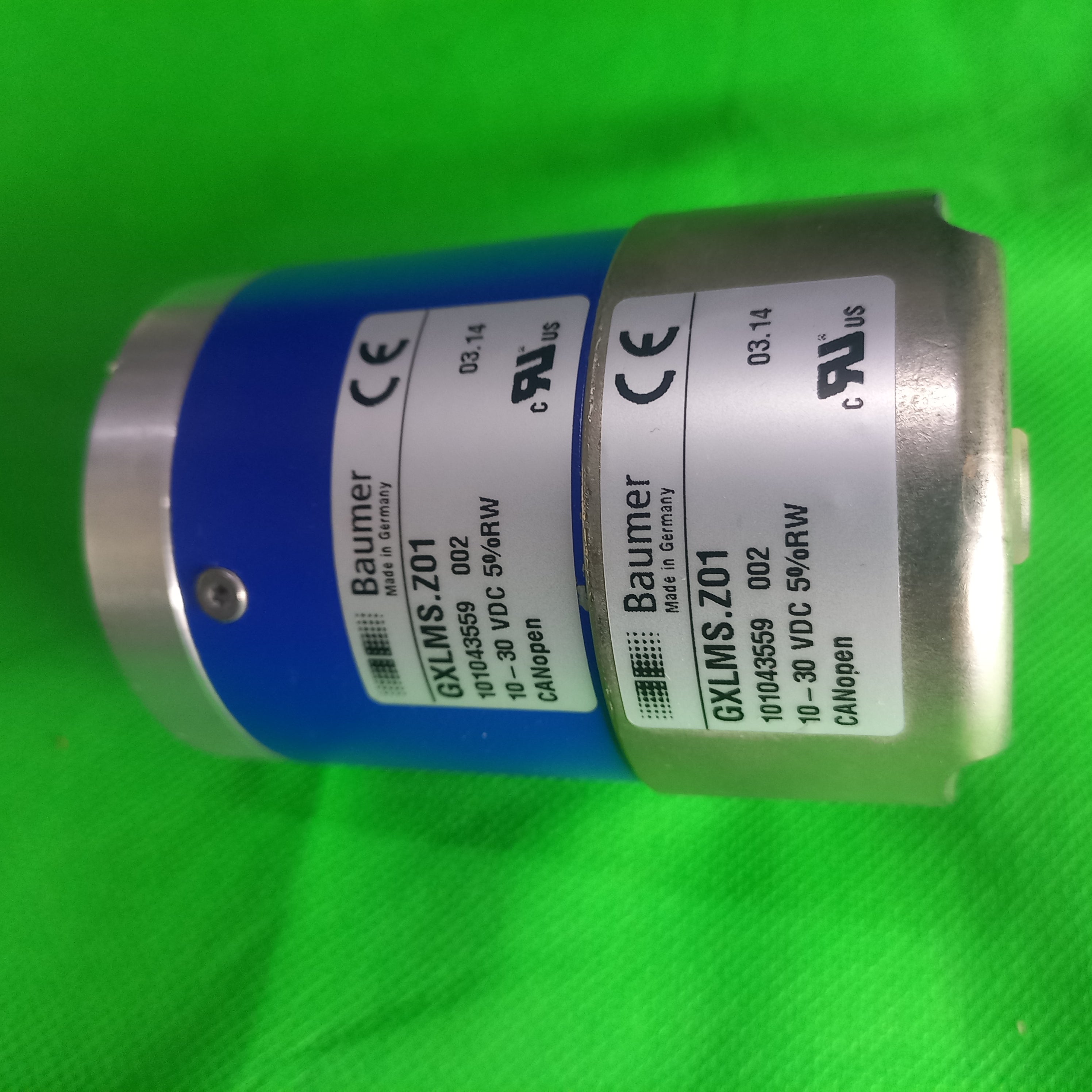 Baumer GXLMS 101043559 MultiTurn Encoder 13STx16MT Hollow 14mm,CANOpen, 2 M12 plug