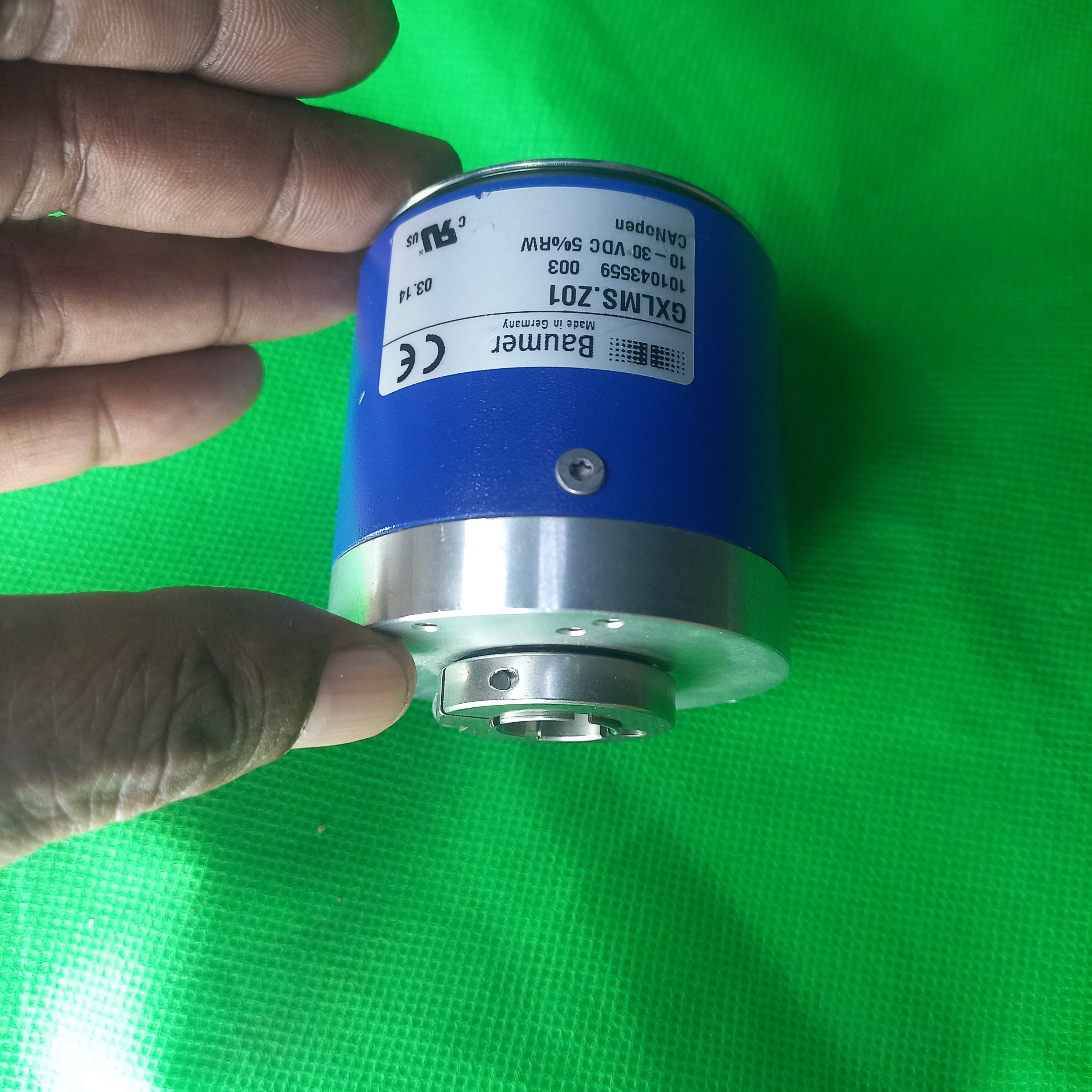Baumer GXLMS 101043559 MultiTurn Encoder 13STx16MT Hollow 14mm,CANOpen, 2 M12 plug