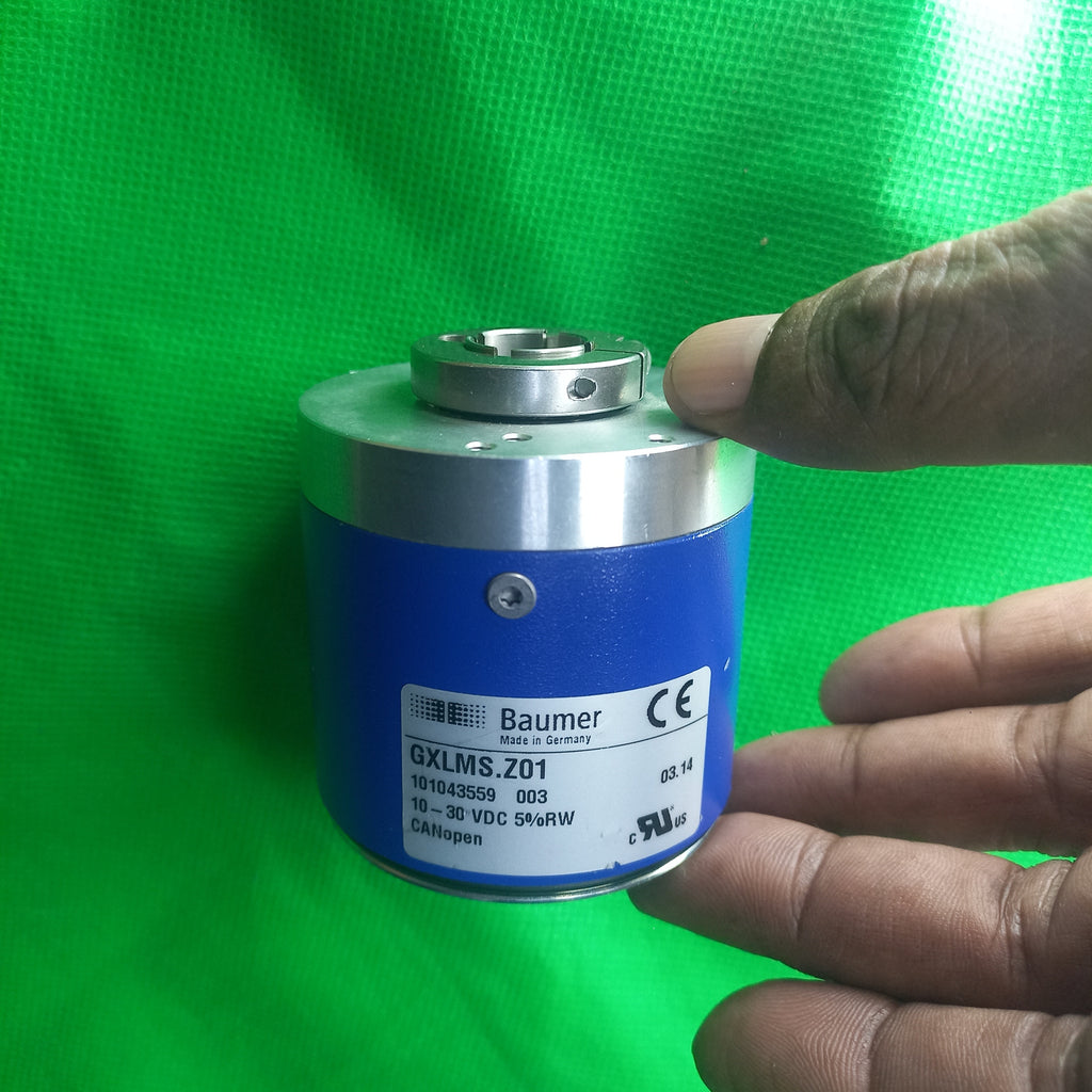 Baumer GXLMS 101043559 MultiTurn Encoder 13STx16MT Hollow 14mm,CANOpen, 2 M12 plug