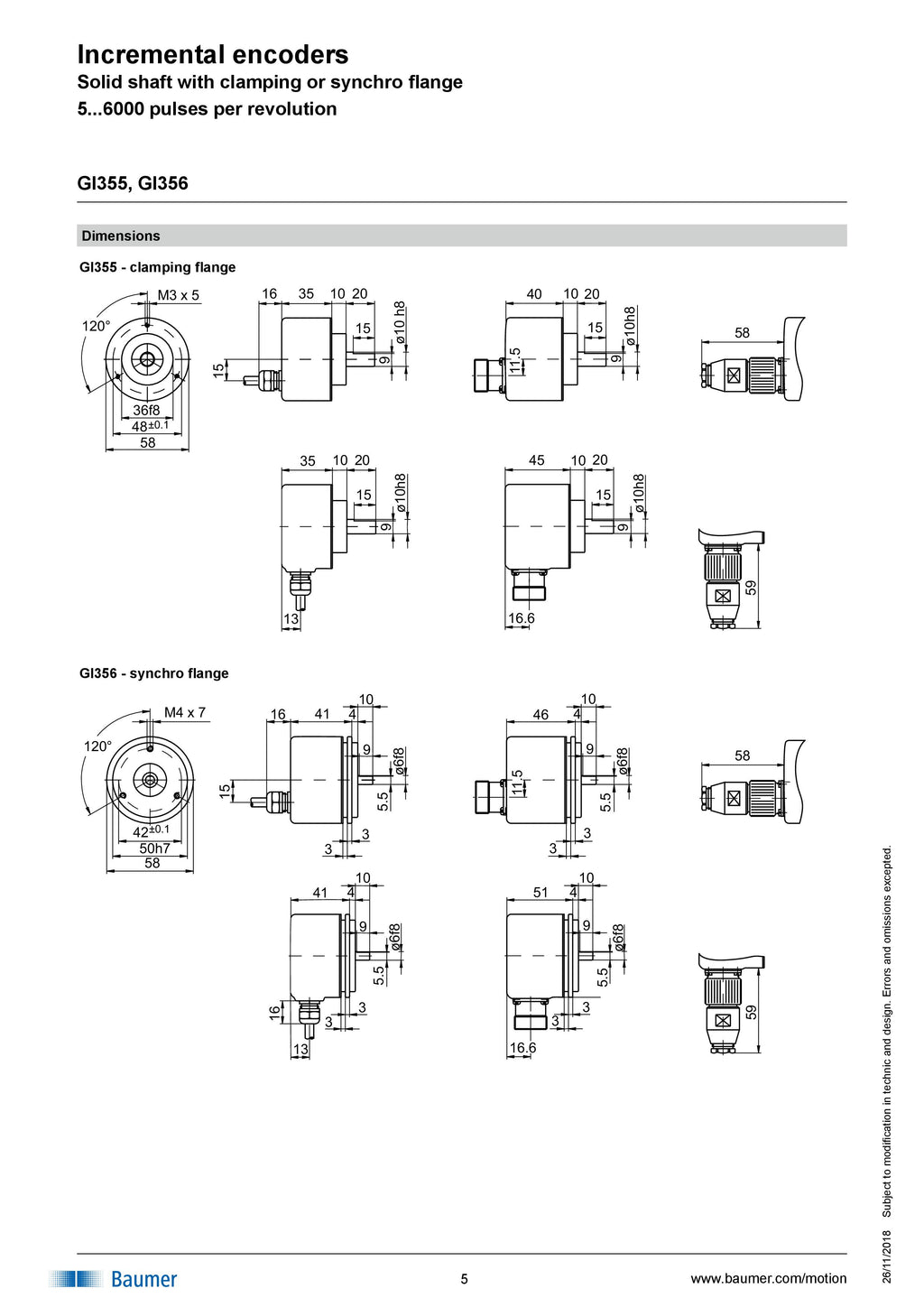 IVO BAUMER GI 356 Encoder | Ready Stock | 1024 Imp | 10-30VDC| 6mm Shaft | HTL