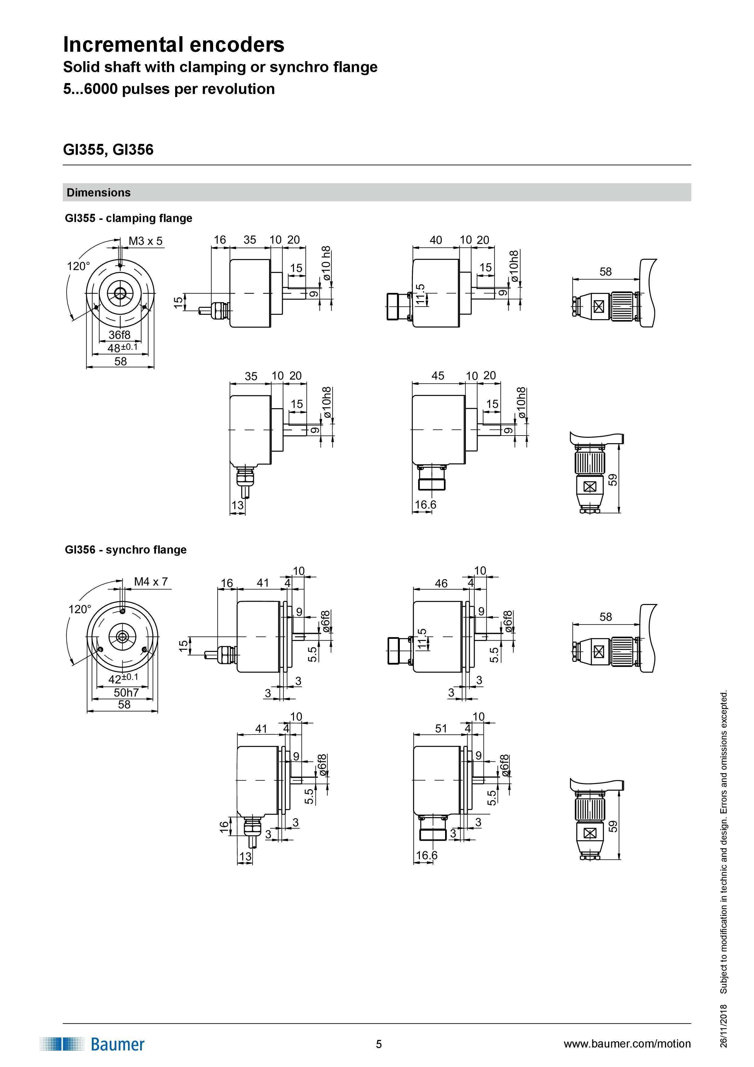 IVO BAUMER GI 356 Encoder | Ready Stock | 1024 Imp | 10-30VDC| 6mm Shaft | HTL
