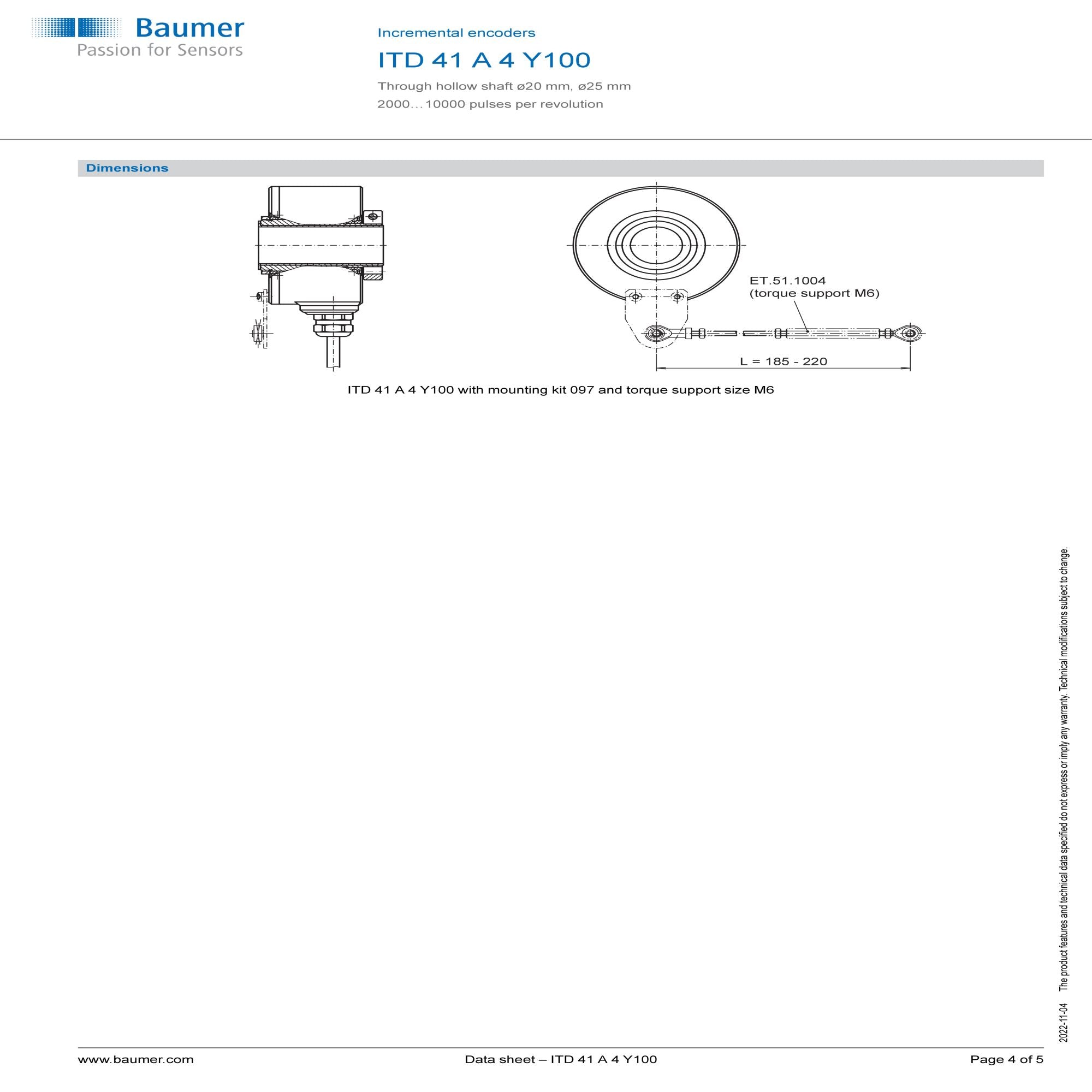 Encoder ITD 41 A 4 Y100 | Ready Stock | 2500 PPR | Hollow 25mm