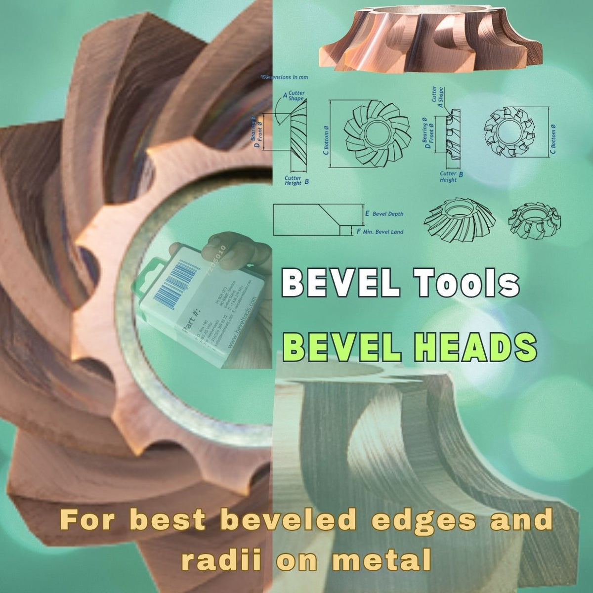 BeveltoolsArticleNr.7201210 Precision Radius and Chamfer Solid Carbide Cutters for Portable bevel cutting milling machines 
