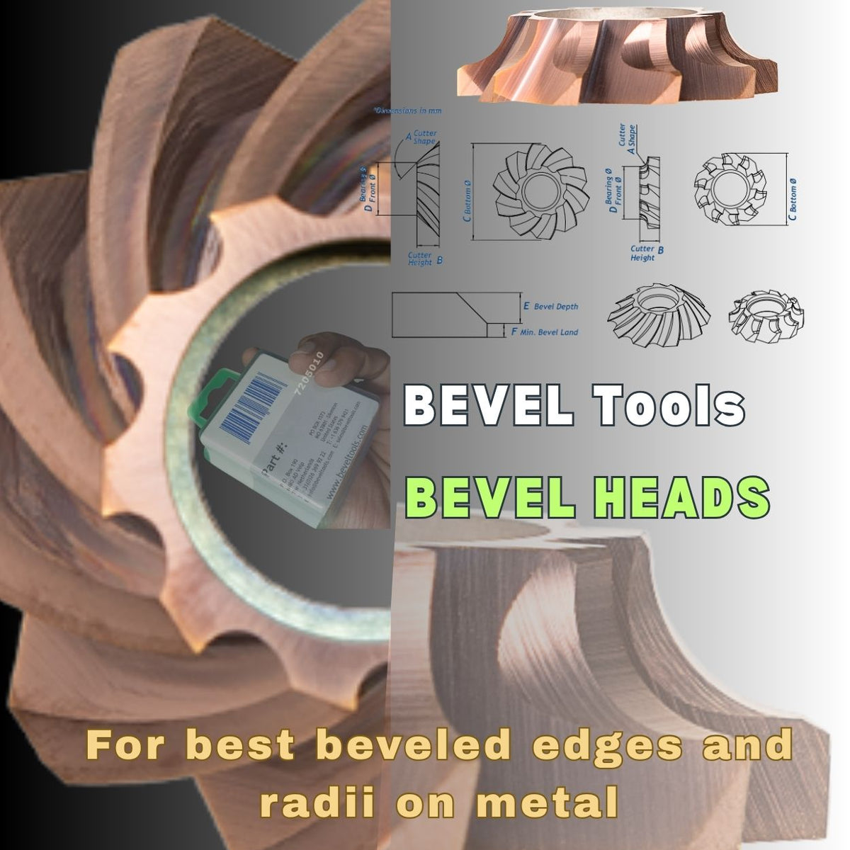 BeveltoolsArticleNr.7203010 Precision Radius and Chamfer Solid Carbide Cutters for Portable bevel cutting milling machines 
