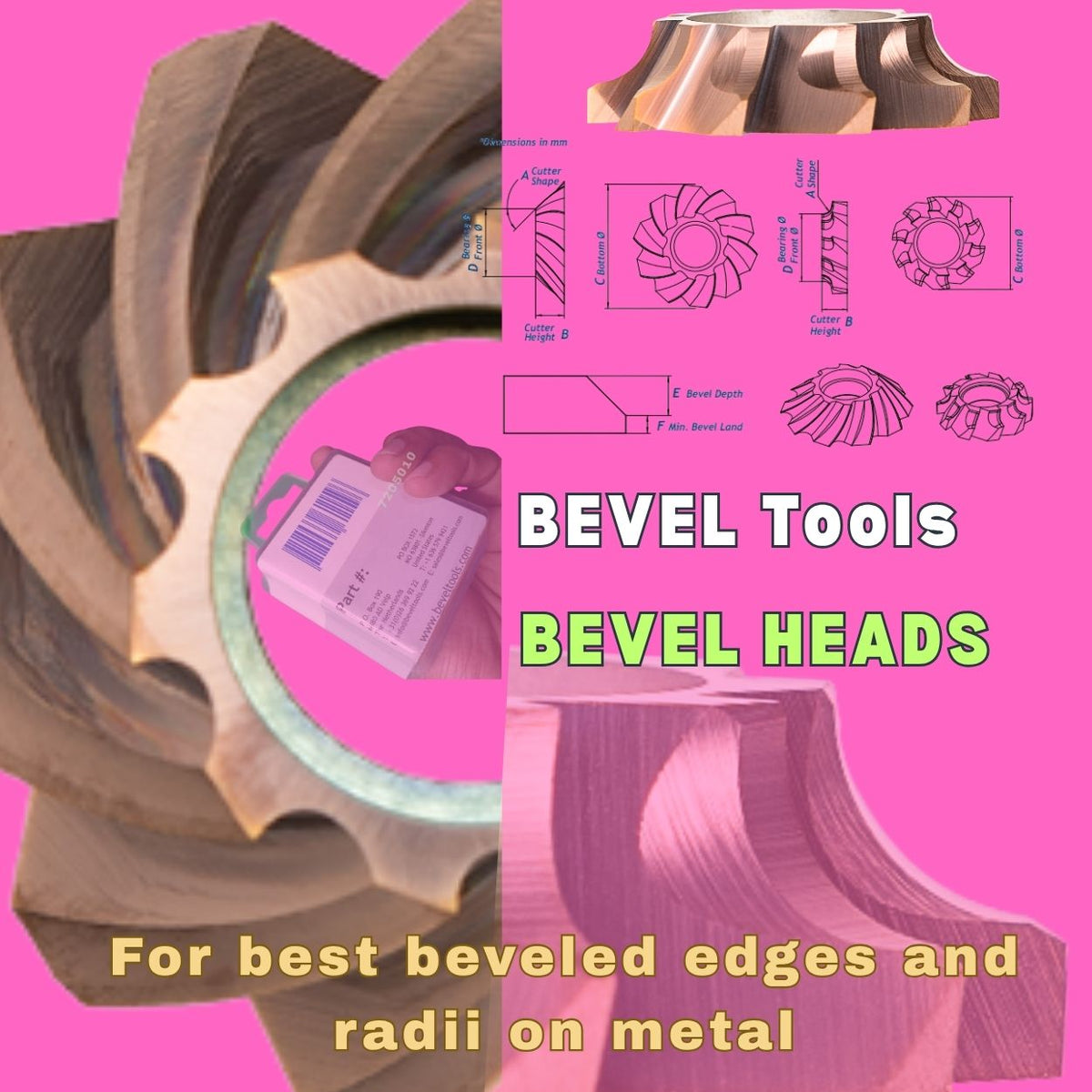 BeveltoolsArticleNr. 7204050 Precision Radius and Chamfer Solid Carbide Cutters for Portable bevel cutting milling machines 
