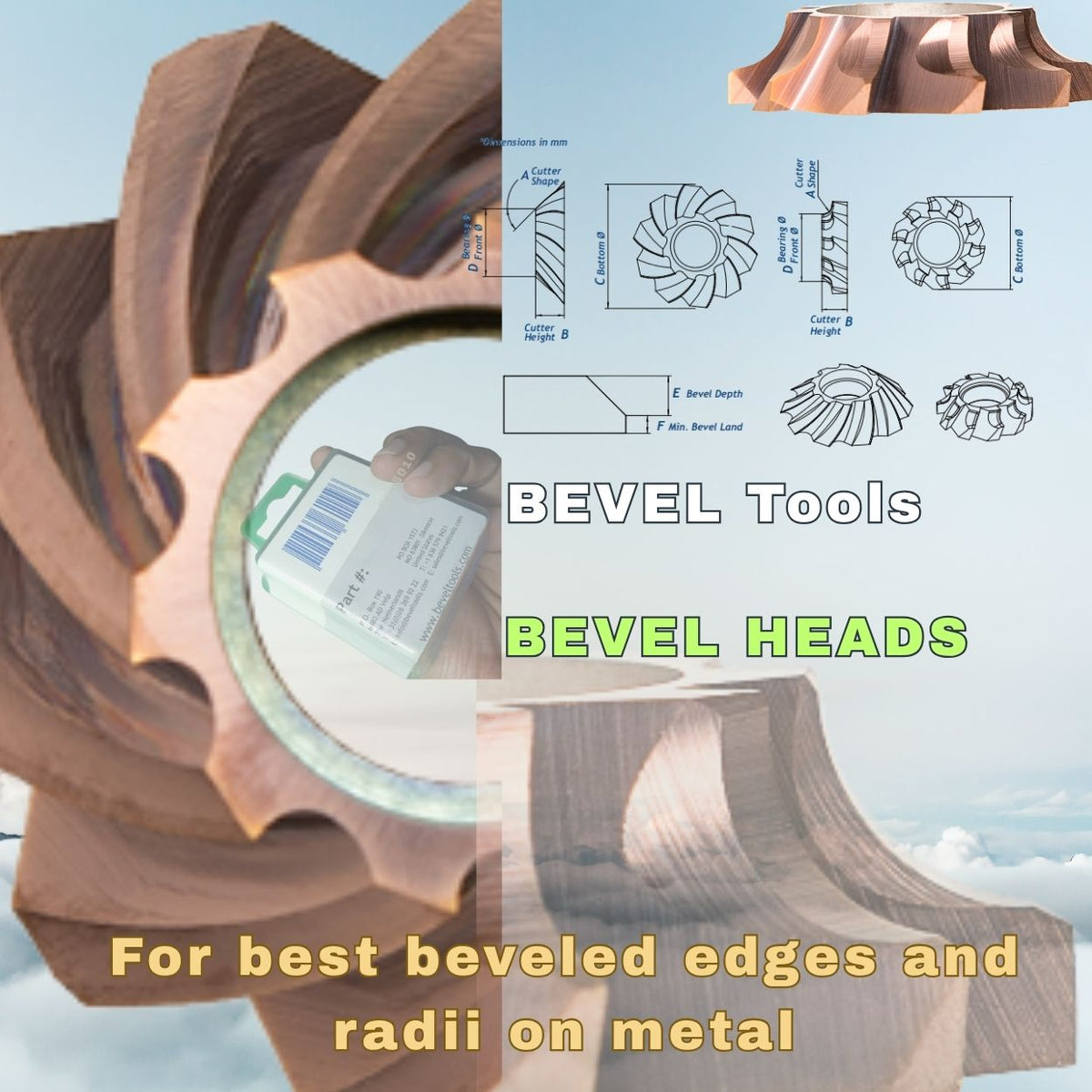 Beveltools_Article_Nr._7201250 Precision Radius and Chamfer Solid Carbide Cutters for Portable bevel cutting milling machines 
