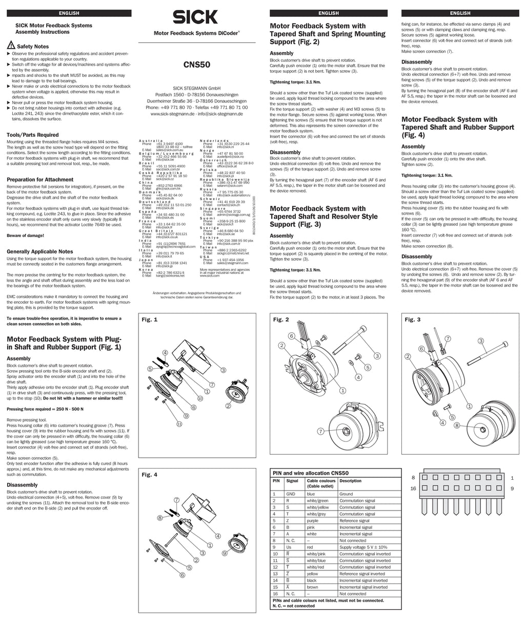 Sick Stegmann 4 Pole 4096 ,dia 7mm shaft 
Motorfeedback CNS 50-AZA0-S05, Ident. Nr. 1033984, based on CNS50-AAA012X04 | 1033968