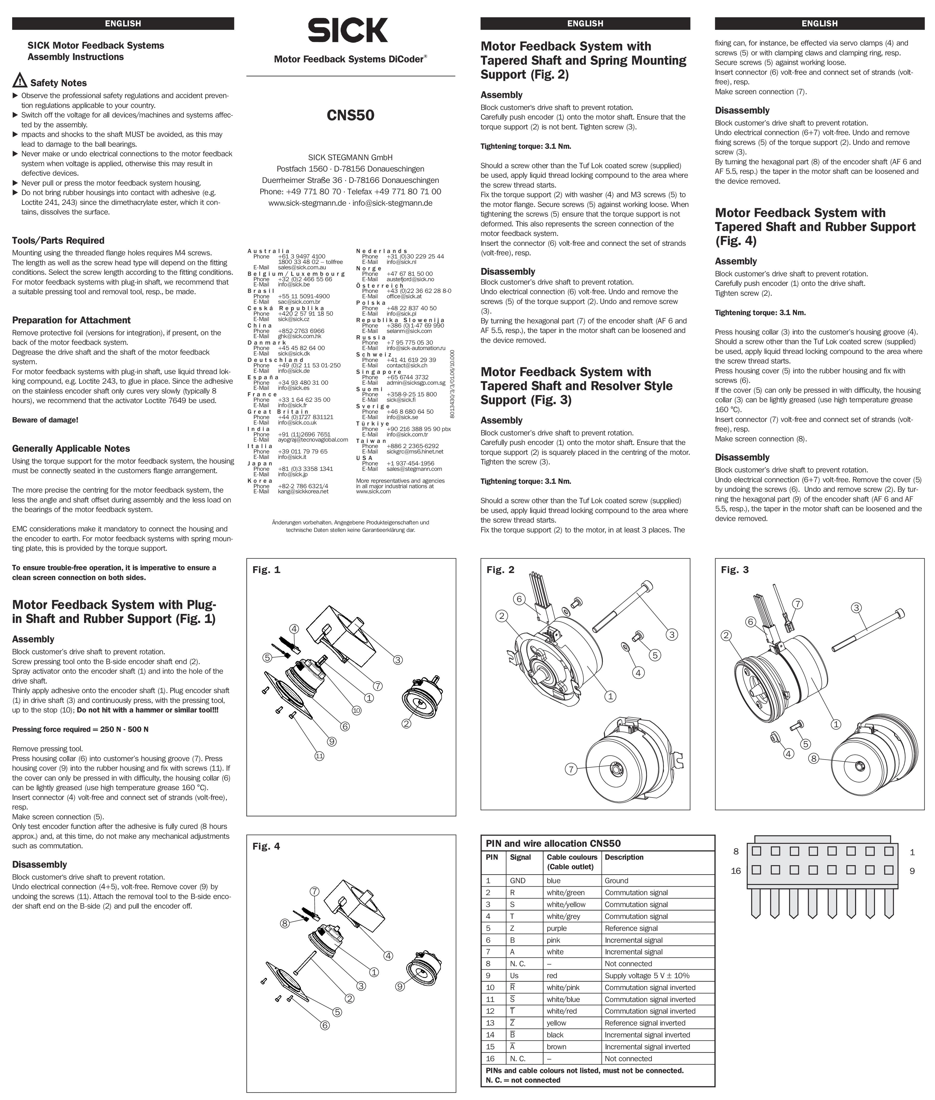 Sick Stegmann 4 Pole 4096 ,dia 7mm shaft 
Motorfeedback CNS 50-AZA0-S05, Ident. Nr. 1033984, based on CNS50-AAA012X04 | 1033968