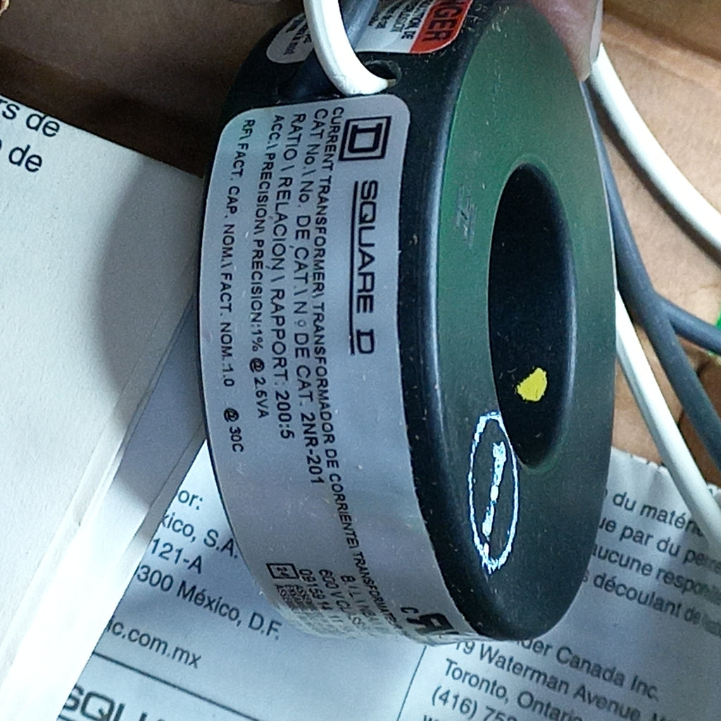 2NR201 General Purpose Current Transformer ,200/5, Nema1, singlephase, 2.5VA,flying lead, Opening Dia 1.13inch