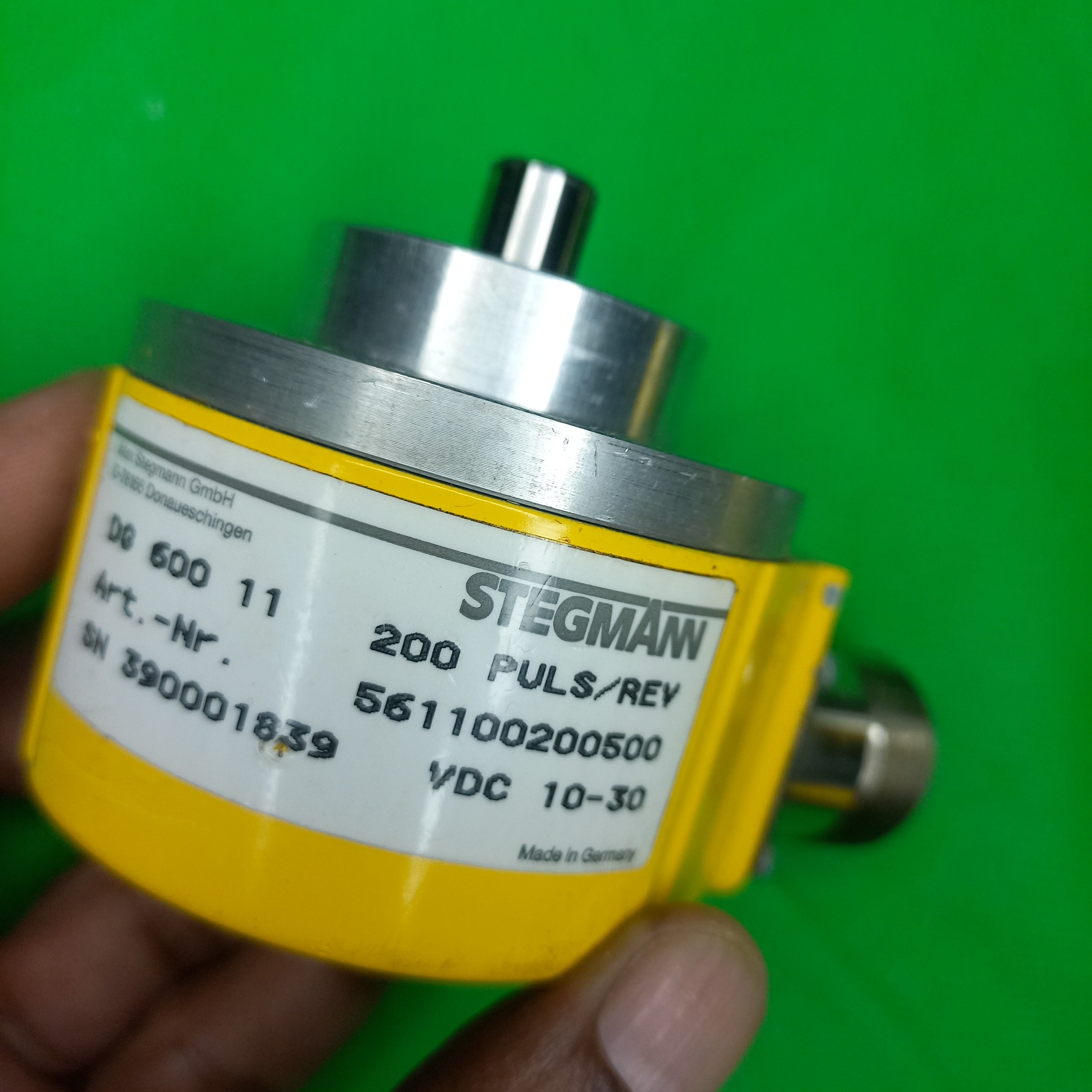 Specification sticker of STEGMANN Drehgeber STEGMANN Drehgeber DG600 11  | 200 Imp. | 561100200500
