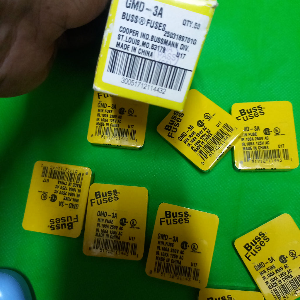 Cooper Bussmann,   GMD-3A Fuse: fuse; 5x20mm; glass; holders; 3A; 250V