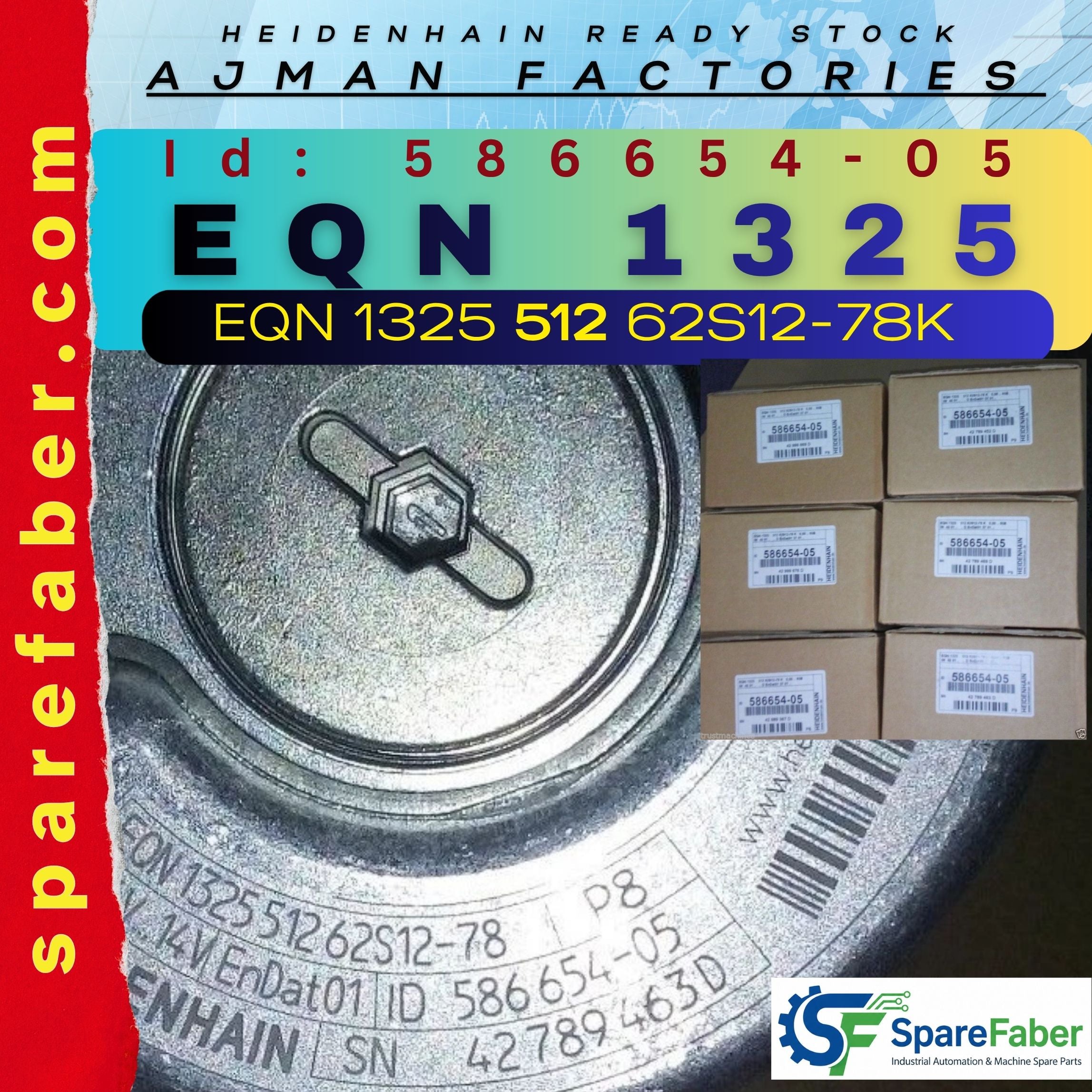 Heidenhain MultiTurn EnDat01 | 512 lines | Encoder EQN 1325 512 62S12-78K Id: 586654-05