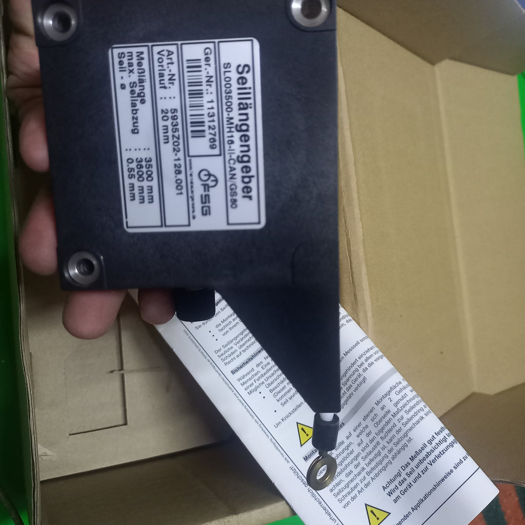 FSG Draw Wire Encoder SL3500, SL003500-MH 16-ll Fitted MH-II-GS60 Safety Encoder