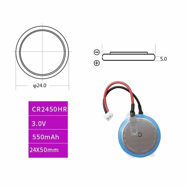 Dimensions of Ready Stock FX3U-32BL PLC battery CR2450HR is suitable for FX3U/5U/3G
