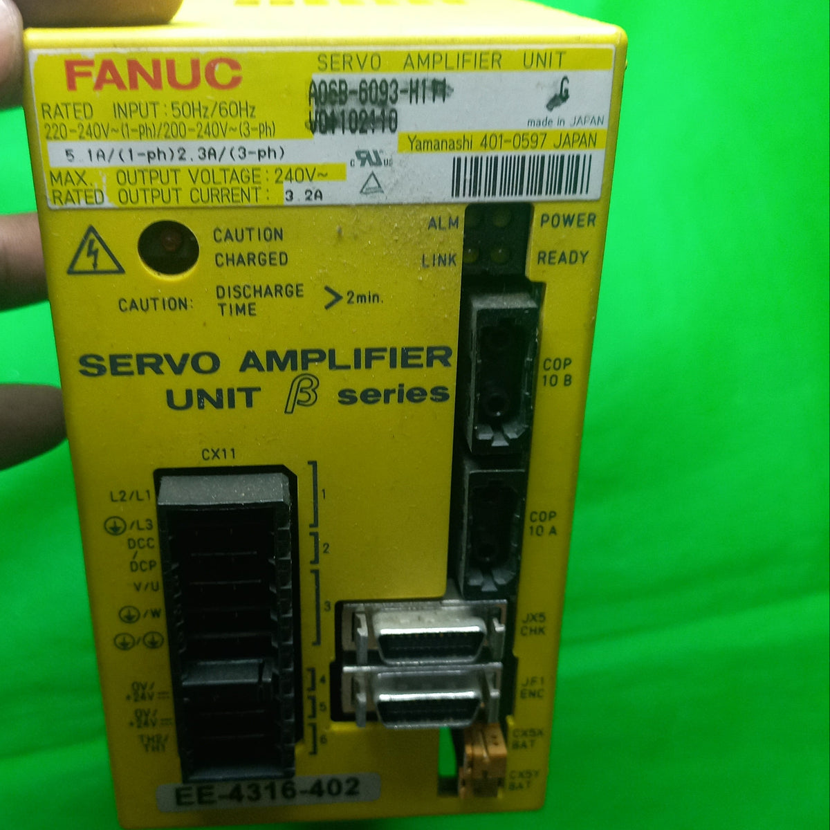 Connector on the Front face of Servo amplifier Unit B Series
Yamanashi 401-0597 Japan
Beta_Series_ A06B-6093-H111_Yamanashi 401-0597