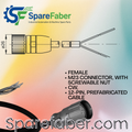 Female M23 Connector, w/ screwable nut, CW, 12-Pin, Prefabricated Cable