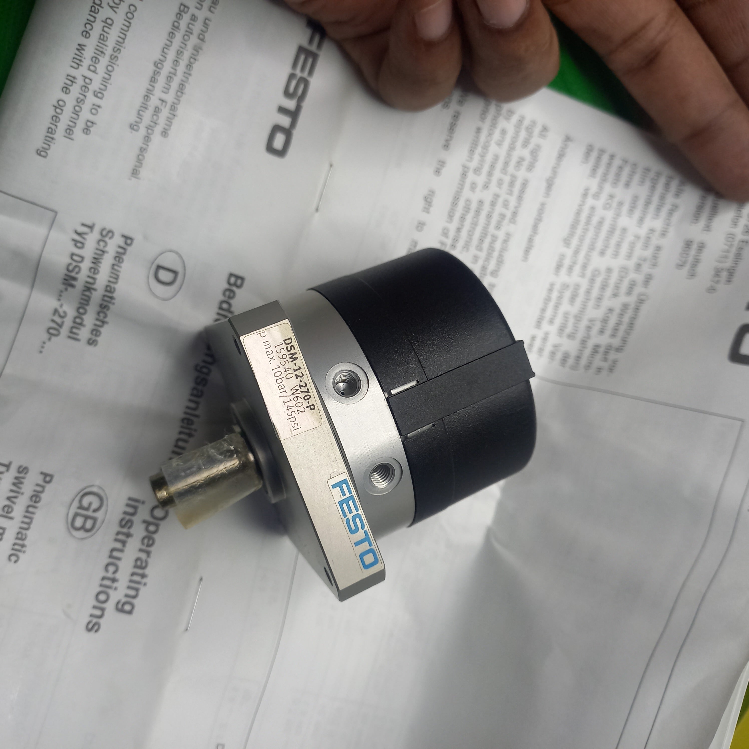 Festo Swivel module DSM-12-270-P Part number: 159540 With spigot shaft & fixed stop