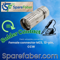 M23 Connector Field Solderable -Feamale_CW- Contact
