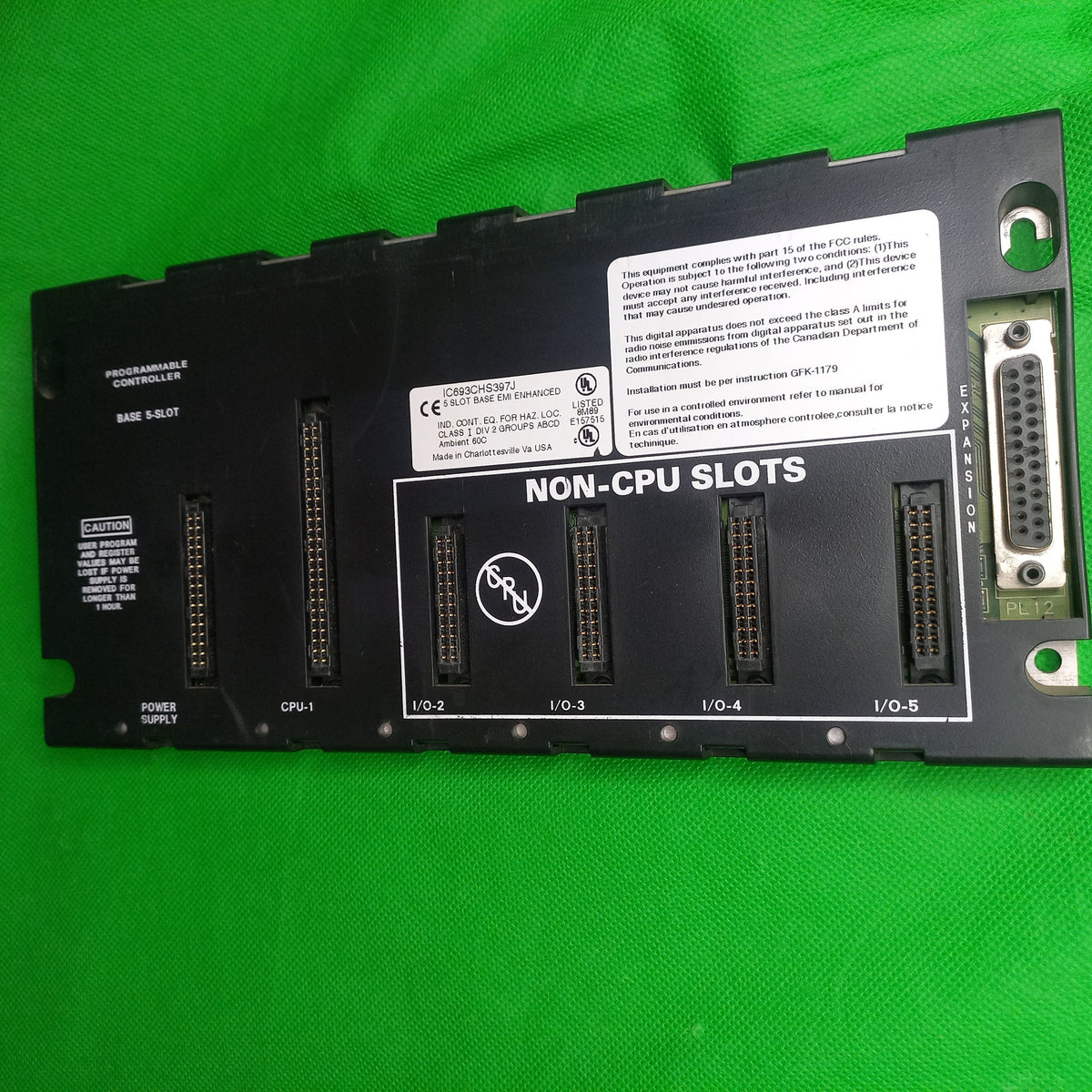 GE Fanuc 90-30 PLC IC693CHS397J 5Slot Base EMi Enhanced