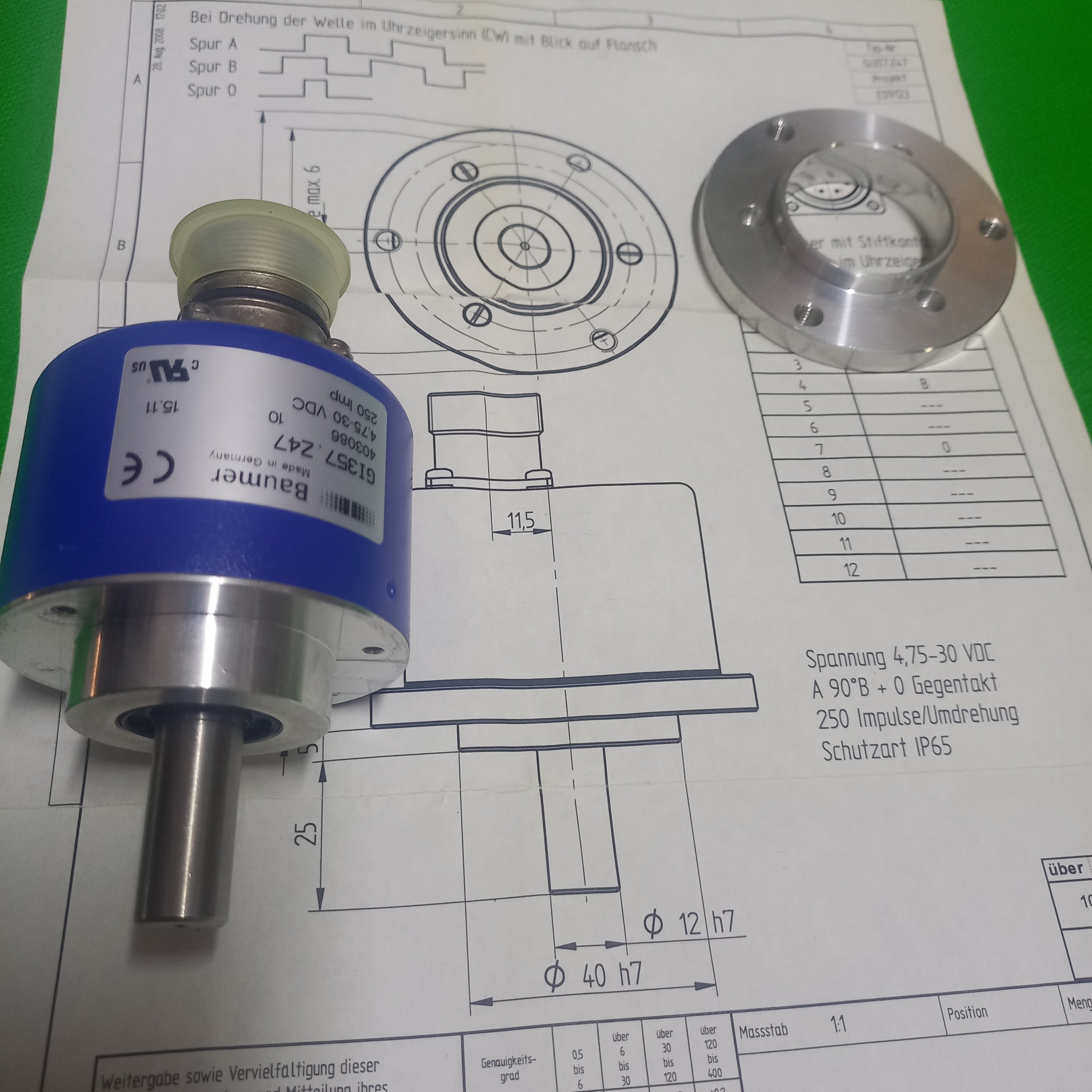 Baumer GI357 | SIL2 (Safety Integrity Level 2) 250imp, 12mm, HTL