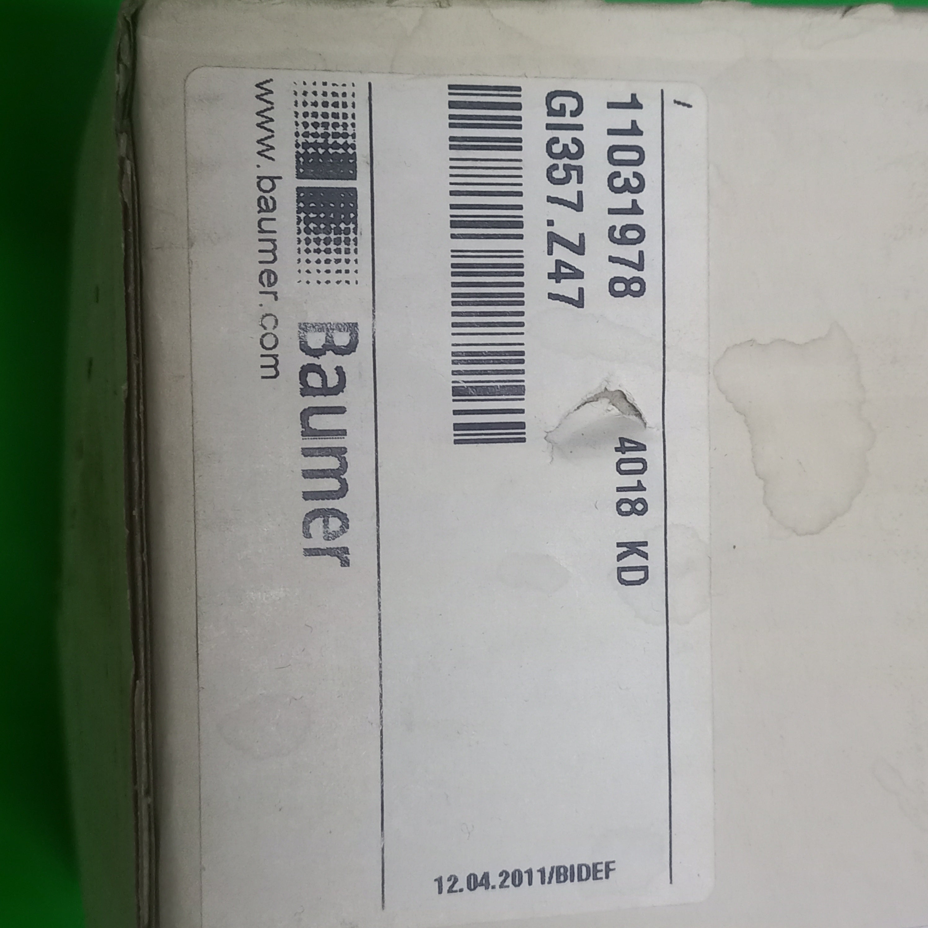 Baumer GI357 | SIL2 (Safety Integrity Level 2) 250imp, 12mm, HTL