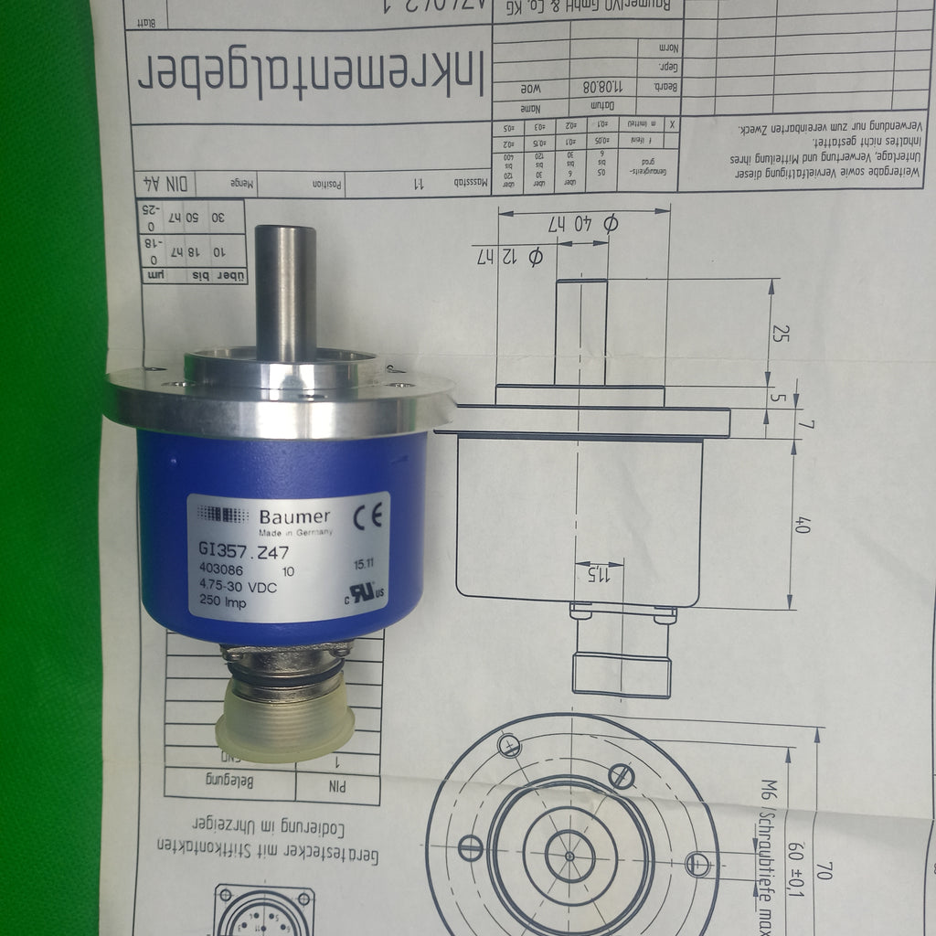 Baumer GI357 | SIL2 (Safety Integrity Level 2) 250imp, 12mm, HTL