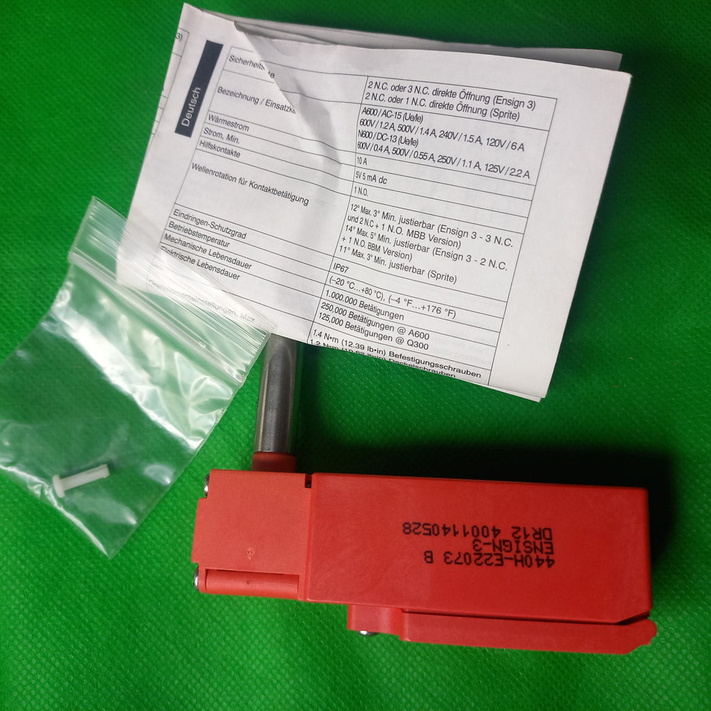 box contents Guardmaster Ensign3, 440H Hinge Interlock Switches, 440HE22073