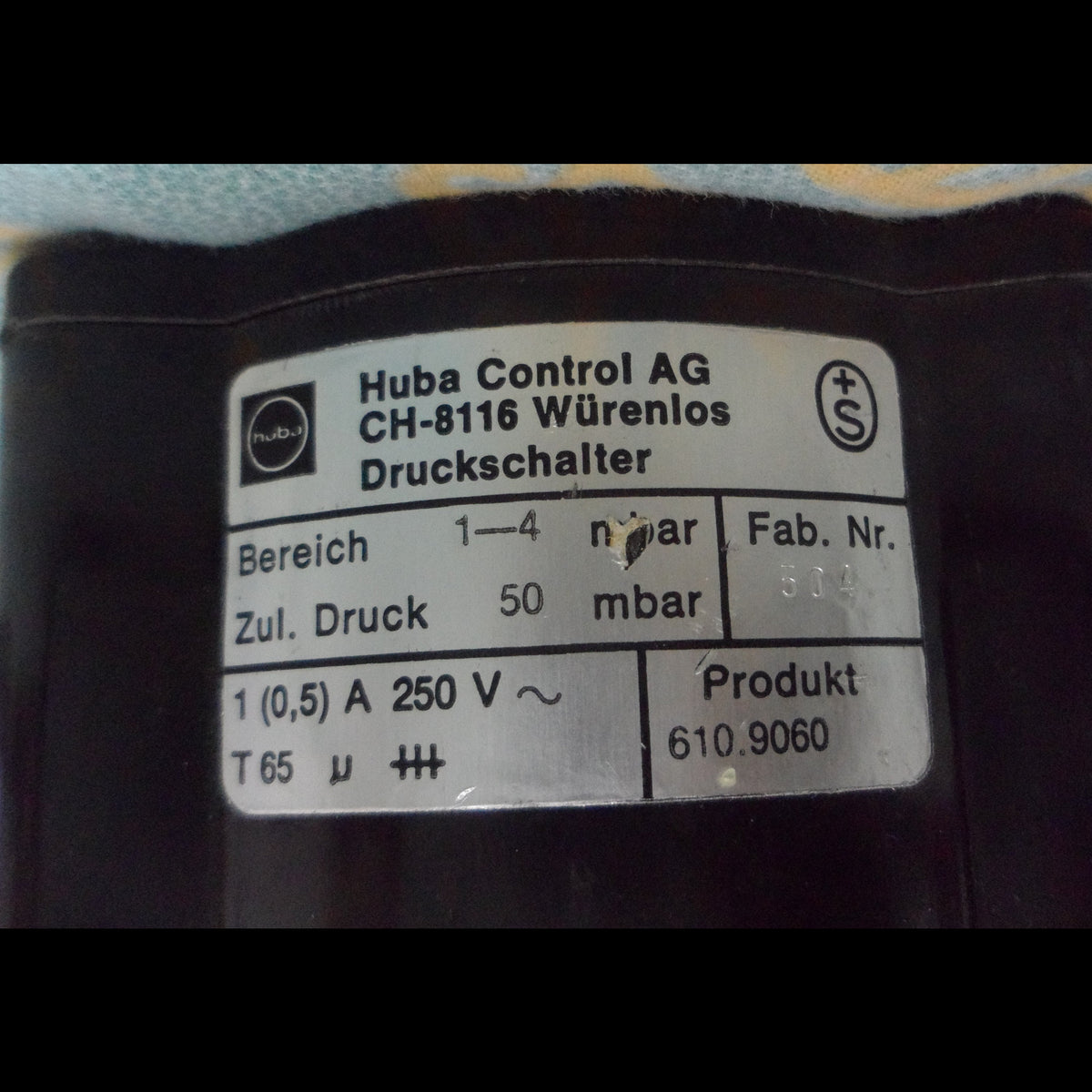 HUBA CONTROL 610.9060 | Druckschalter