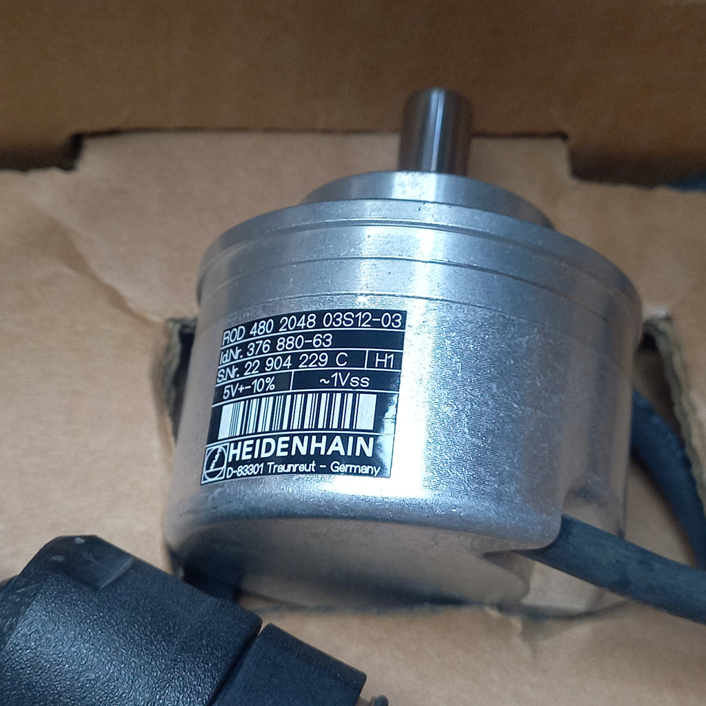 front view shows shaft 10mm Heidenhain ROD 480 2048 03S12-03, ID 376 880-63 5V~1Vss